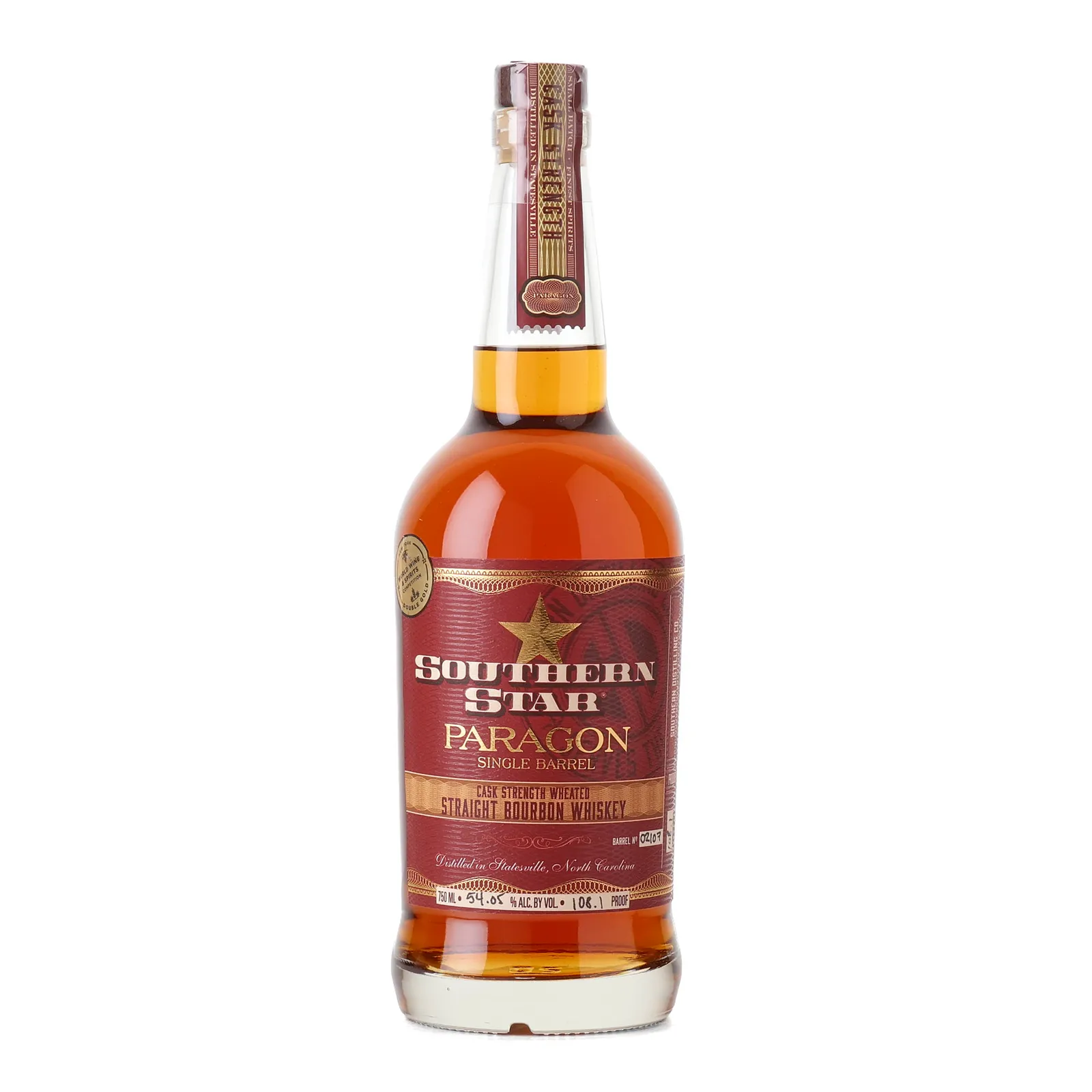 Southern Star Paragon Single Barrel Cask Strength Wheated Bourbon, Cask #02107, 54.05% whisky bottle
