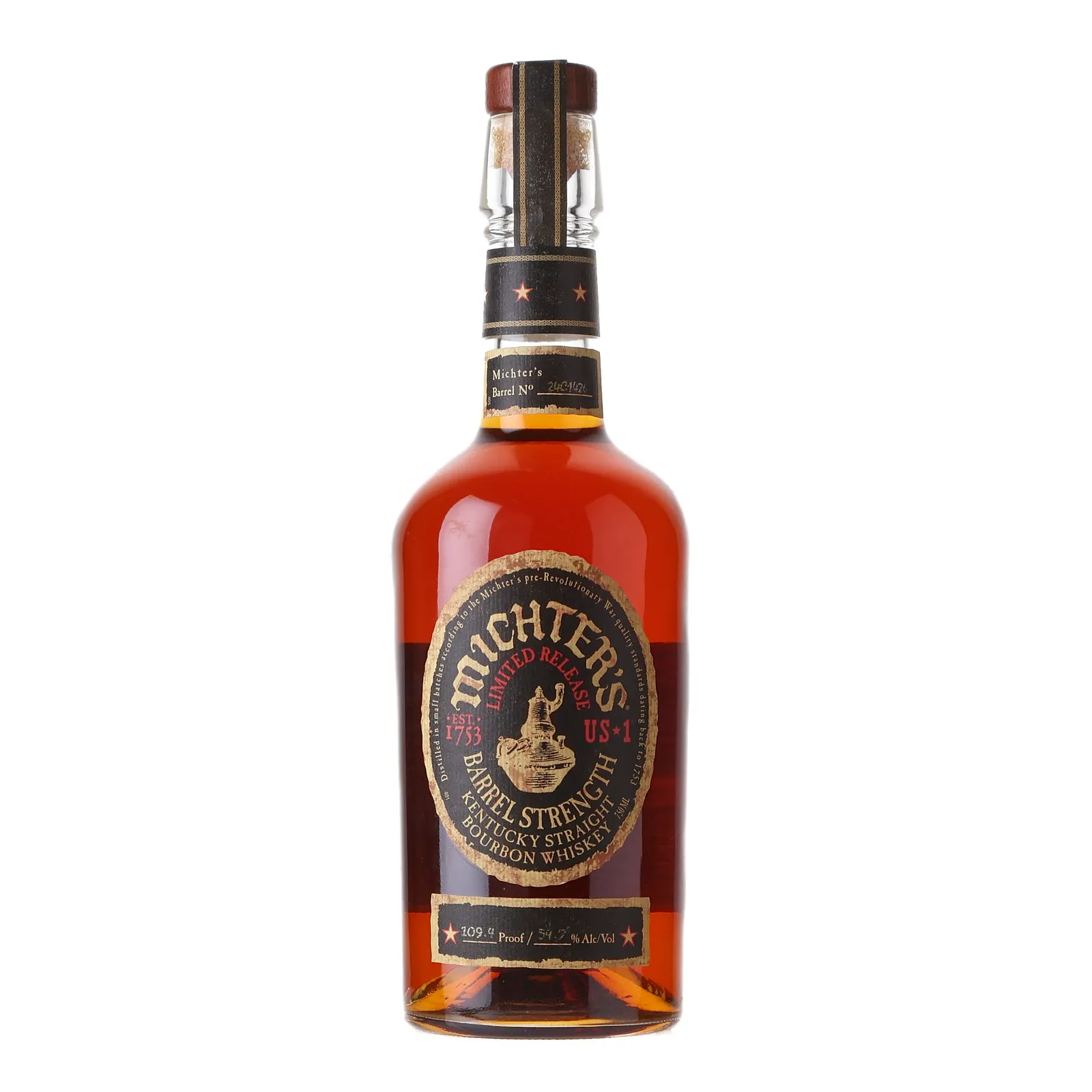 Michter's US*1 Barrel Strength Bourbon, New American Oak Cask, Cask #24C1426, 2024, 54.7% whisky bottle