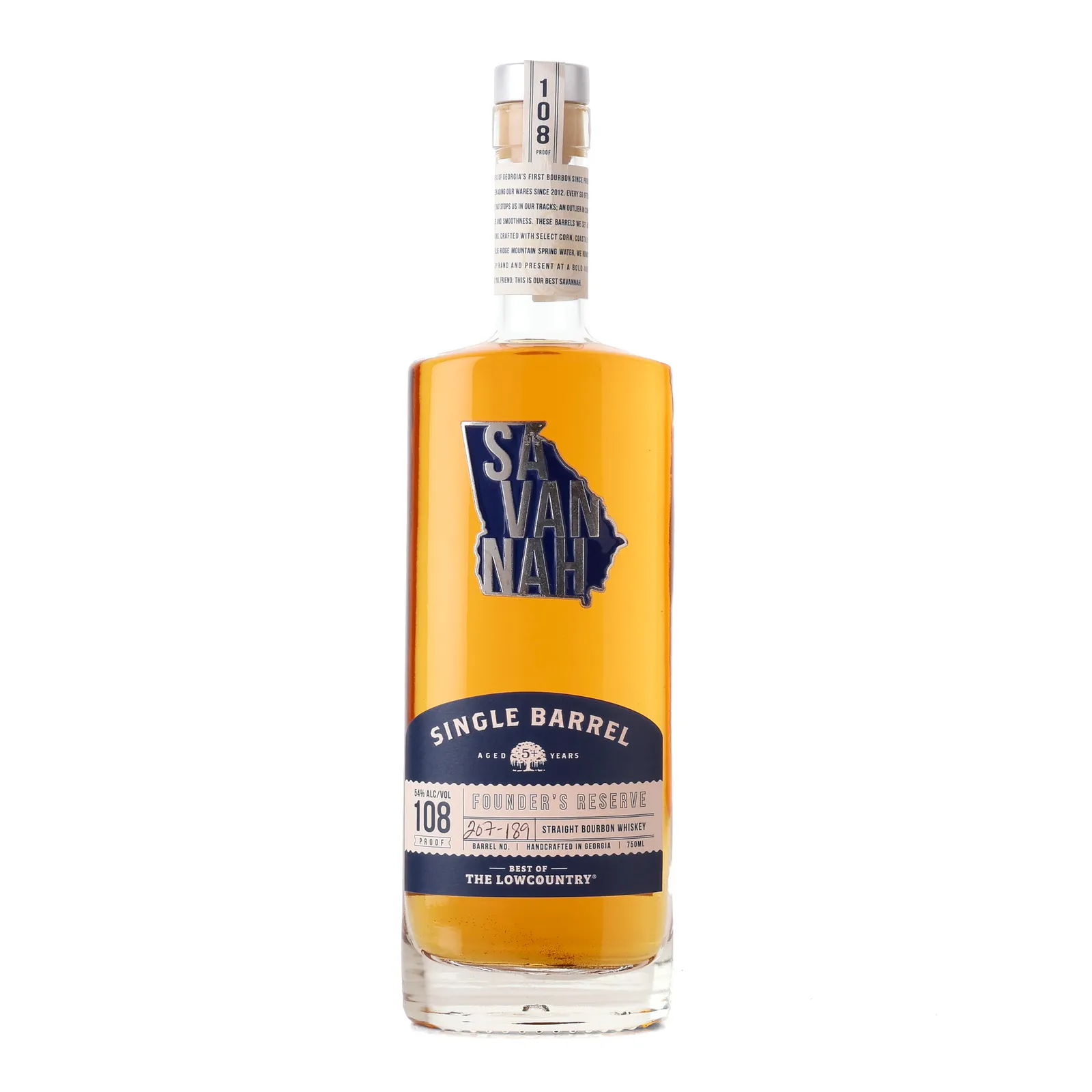 Savannah Founder's Reserve Single Barrel 5 Year Old, Cask #207-189, 54% whisky bottle