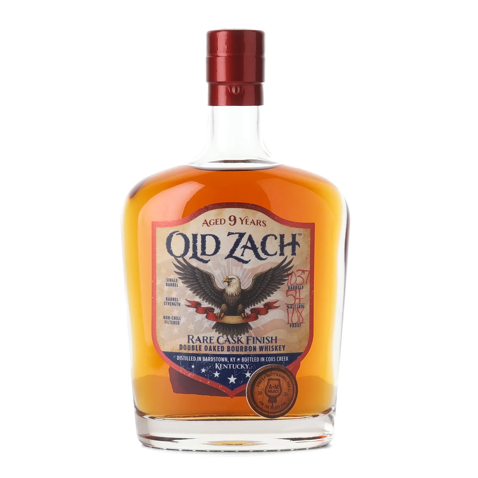 Old Zach Rare Cask Finish Double Oaked 9 Year Old, Cask #1037, 54% whisky bottle