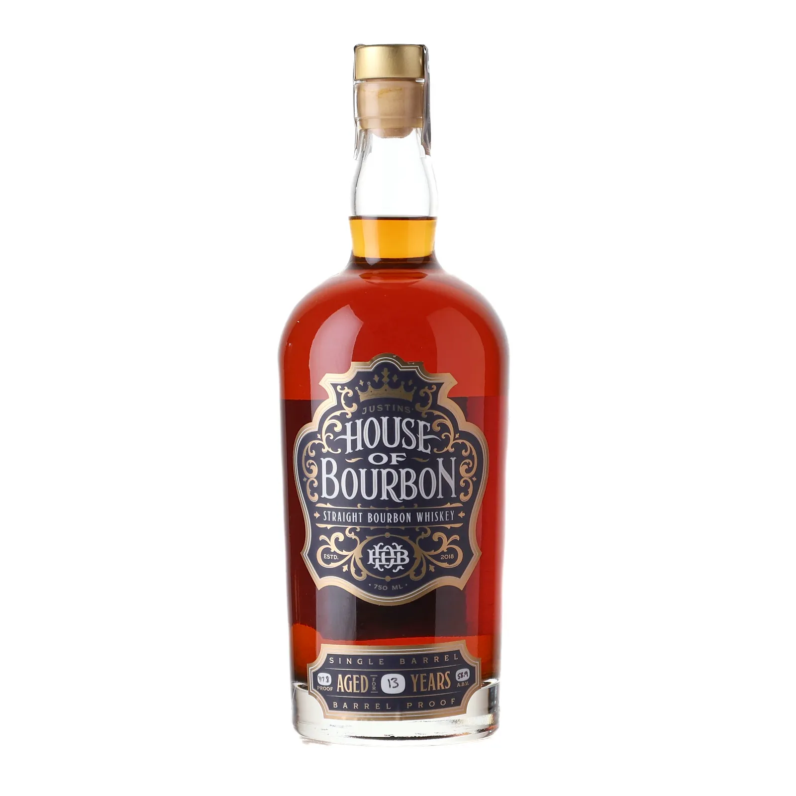 Justin's House of Bourbon 13 Year Old, Batch No. 6, 58.9% whisky bottle