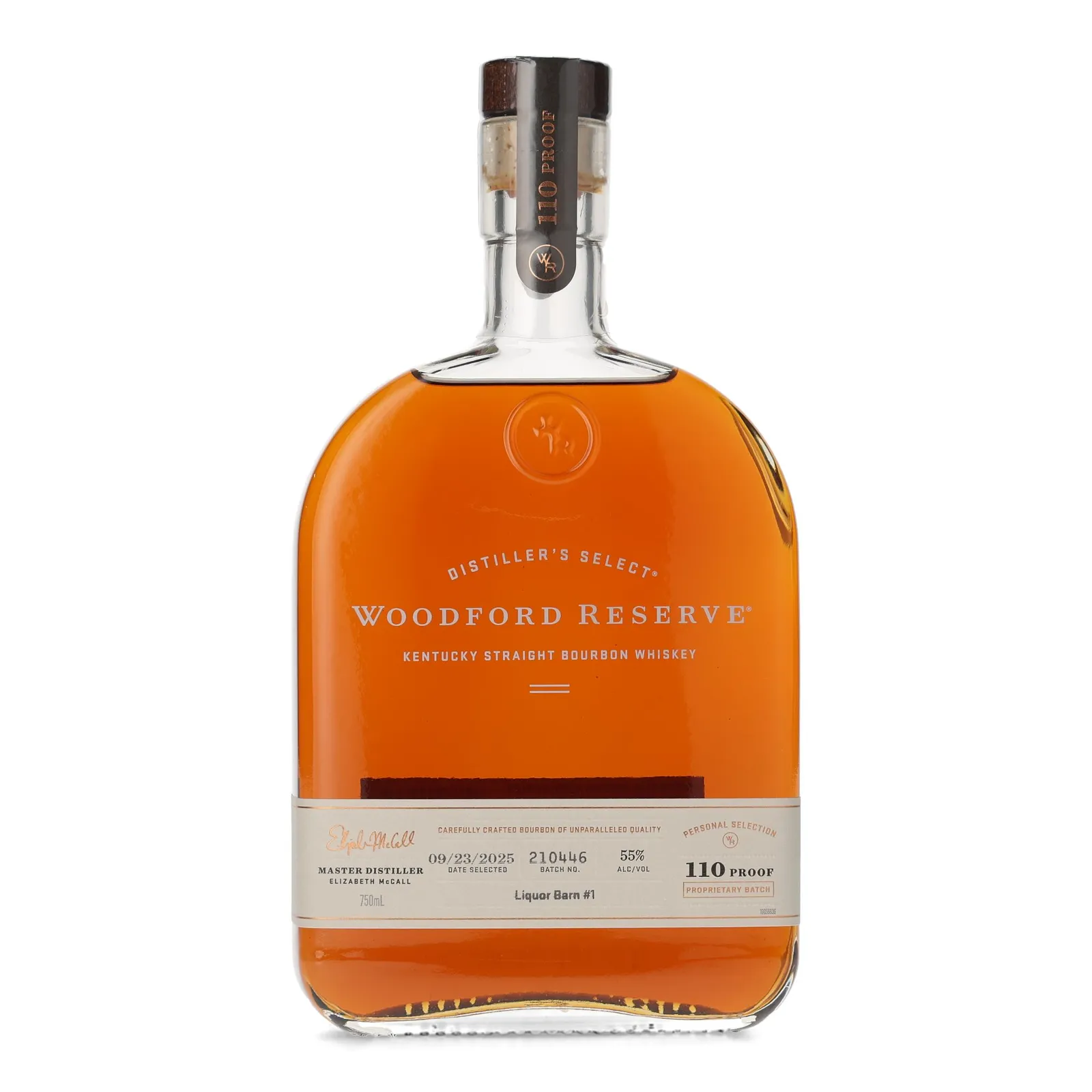Woodford Reserve Distiller’s Select Liquor Barn Private Barrel Selection, 2025, 55% whisky bottle