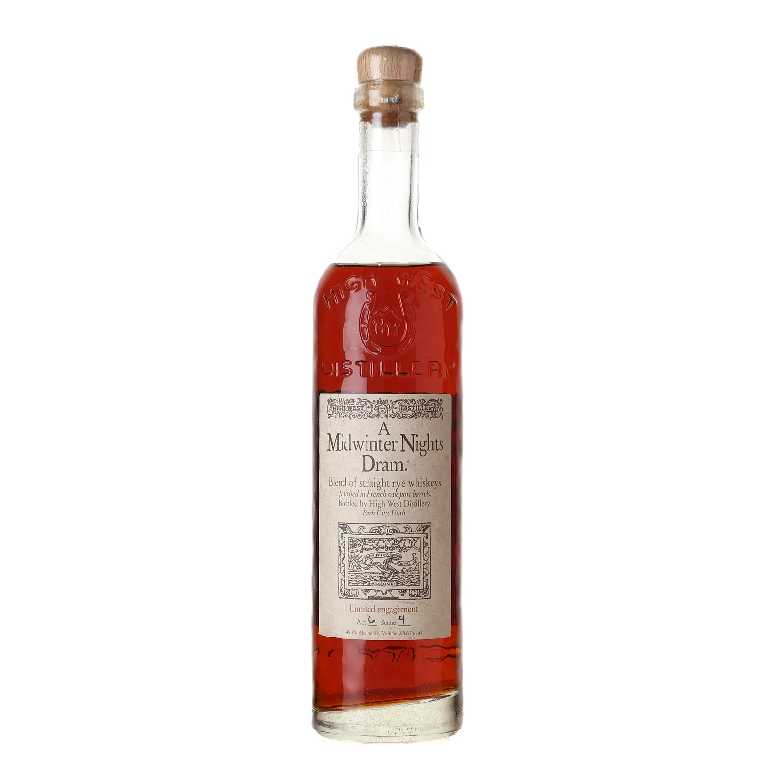 High West A Midwinter Nights Dram, French Oak & Port Cask, Act 6 Scene 4, 2018, 49.3% whisky bottle