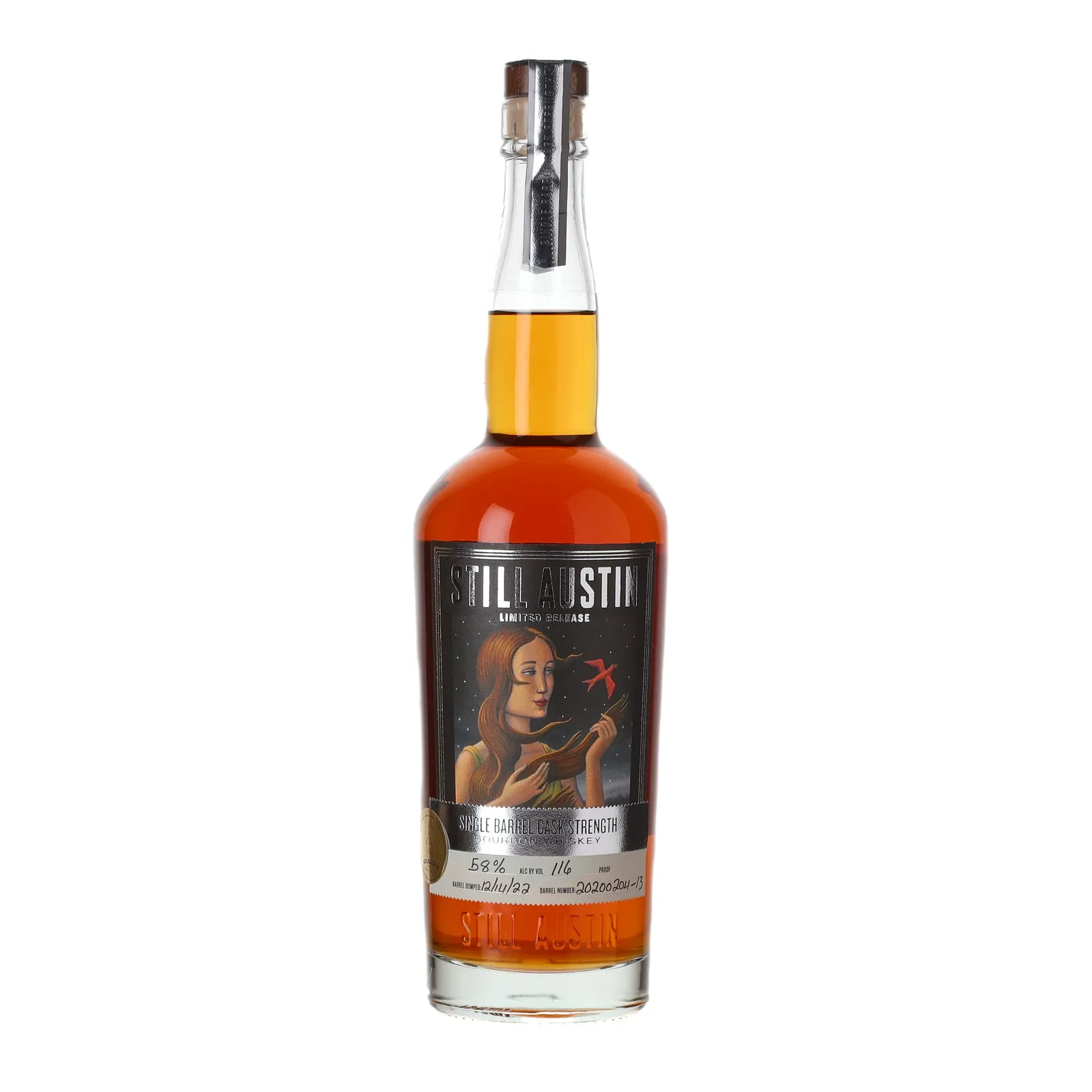 Still Austin Cask Strength Bourbon 2 Year Old, Cask #20200204-13, 2022, Seelbach's, 58% whisky bottle