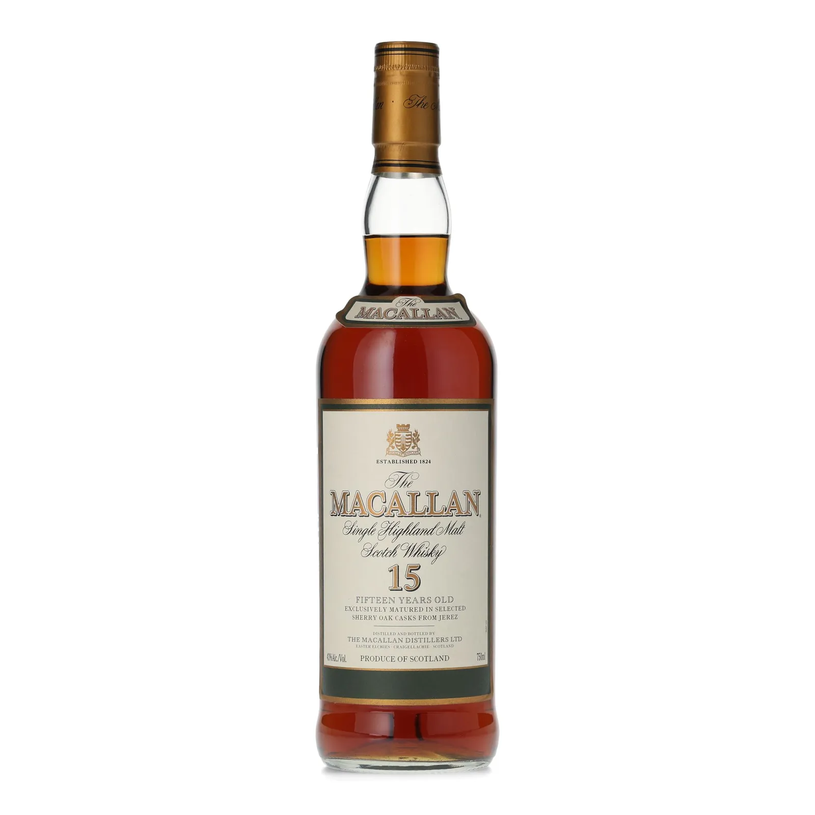 Macallan 15 Year Old, Sherry Cask, 43% whisky bottle