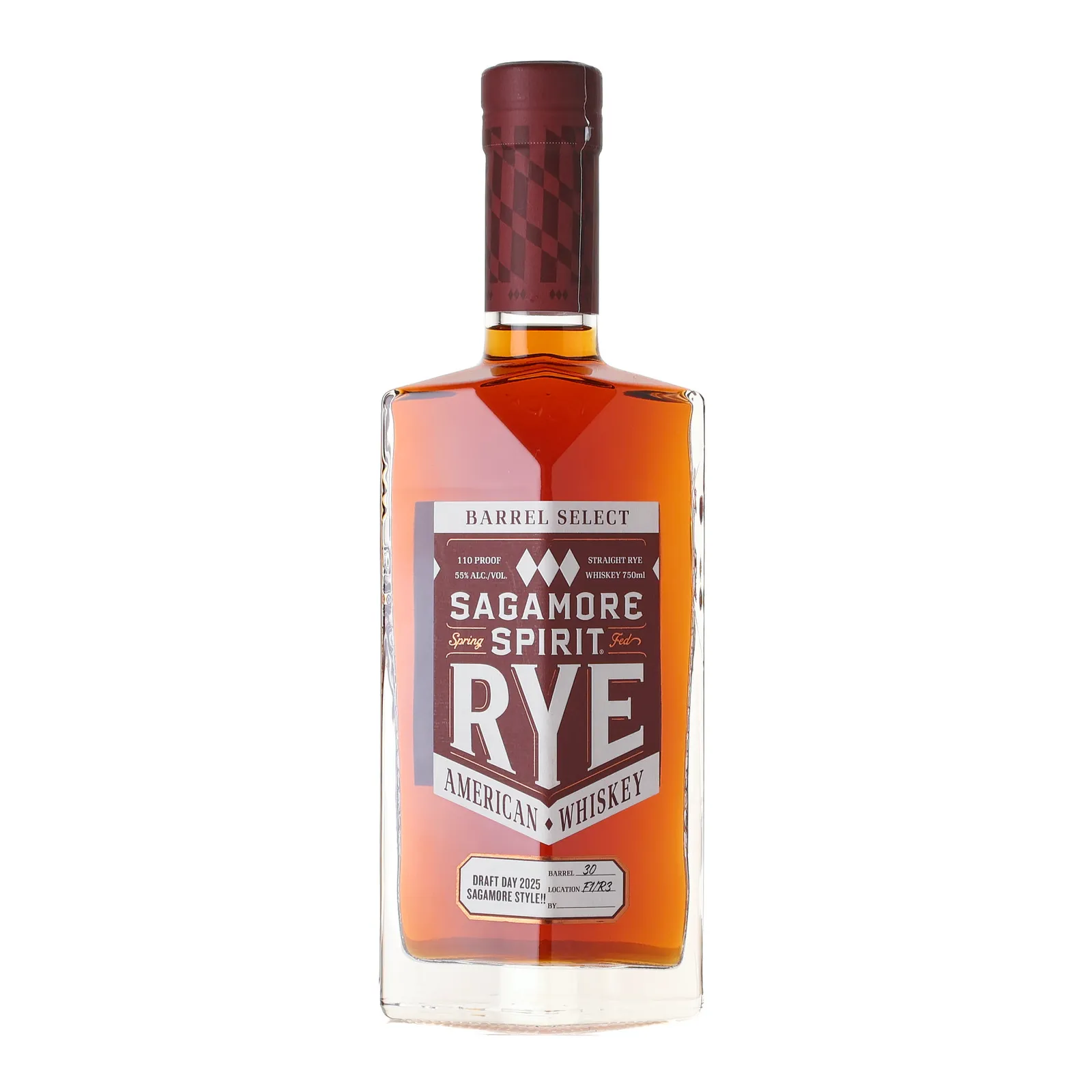 Sagamore Spirit Rye 'Draft Day 2025' Private Barrel Selection, New Charred American Oak Cask, Cask #37, 55% whisky bottle
