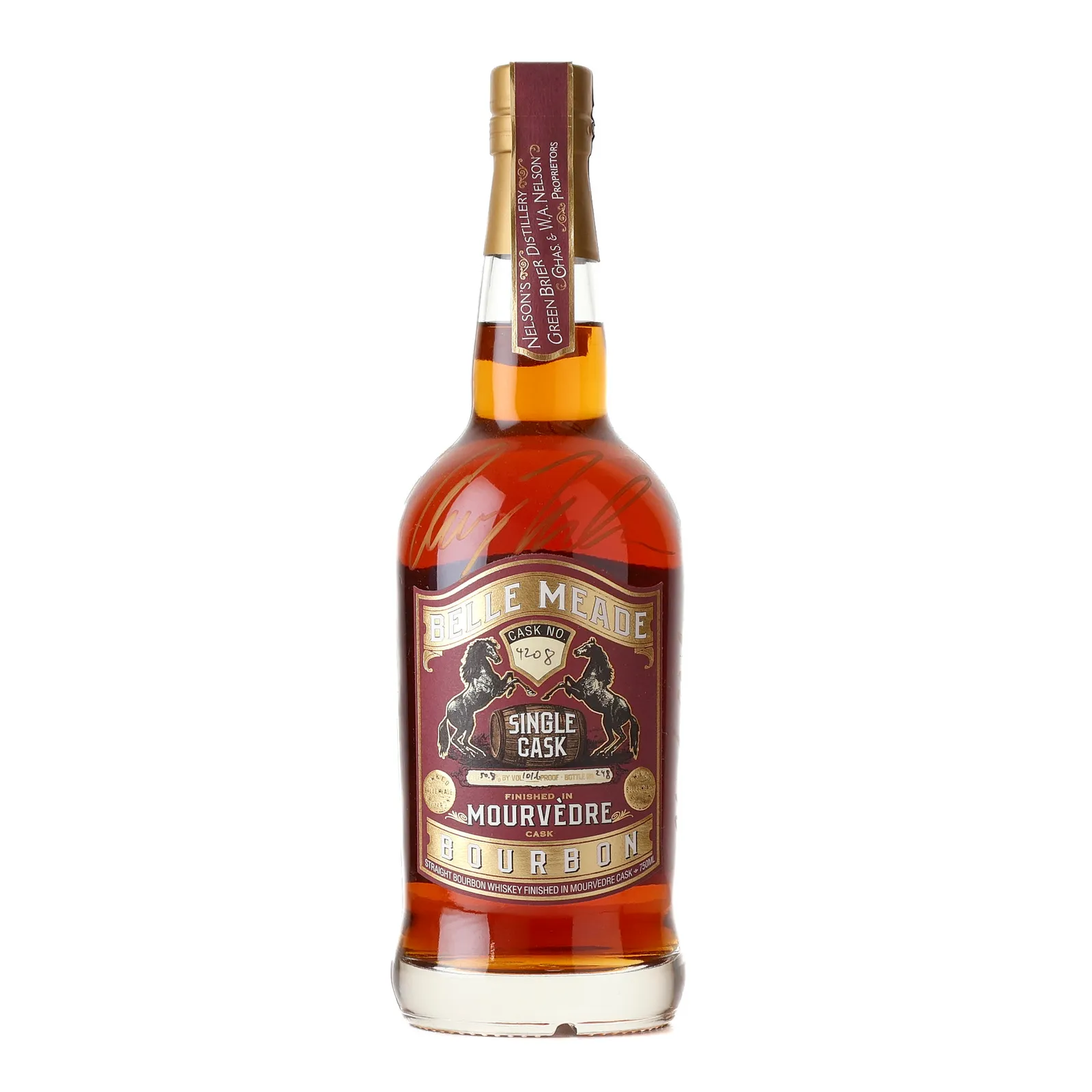 Belle Meade Mourvedre Cask Bourbon, Wine Cask, Cask #4208, 50.8% whisky bottle