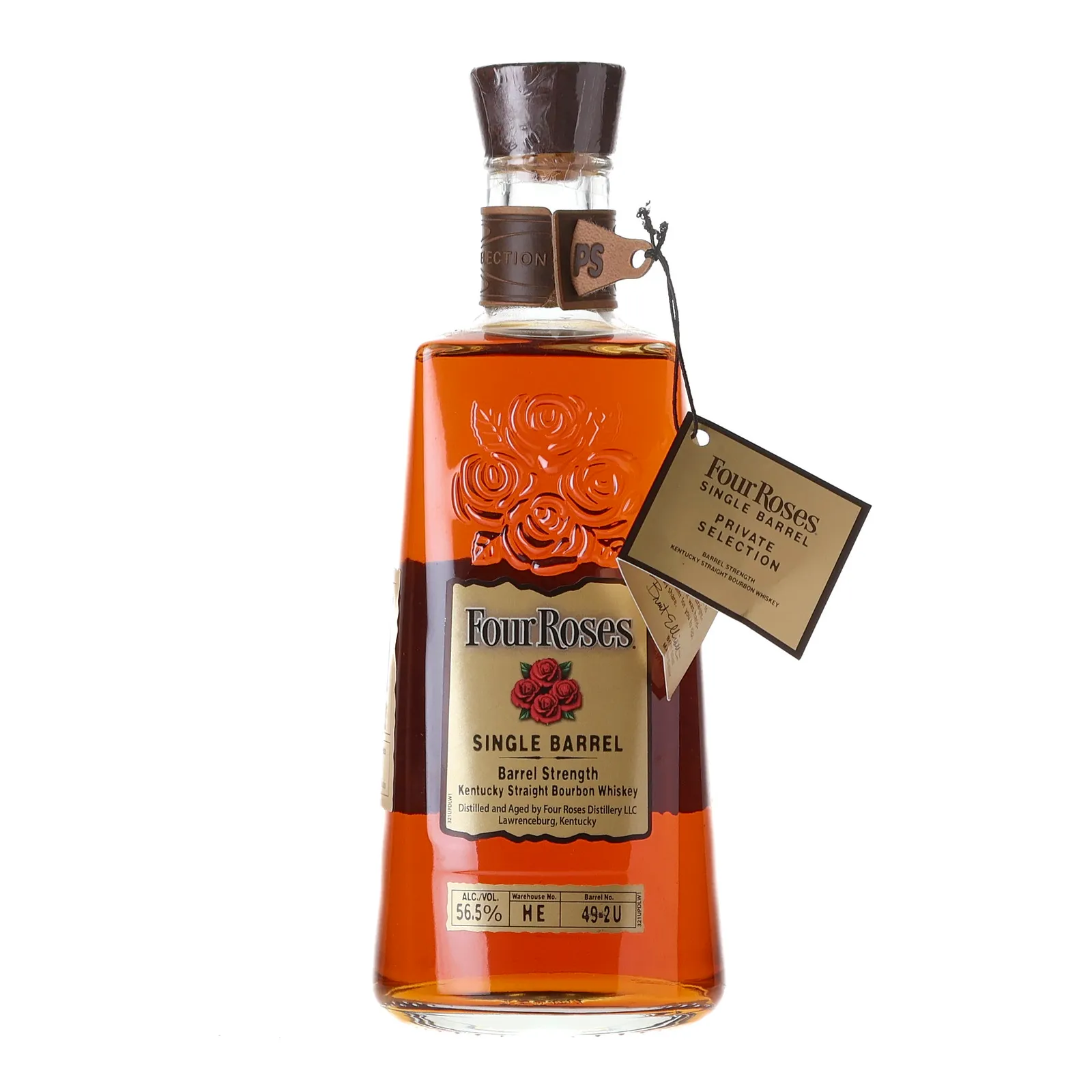 Four Roses Private Barrel Selection 9 Year Old, New Charred Oak Cask, Cask #49-2U, Batch No. HE 49-2U (Tier 2), 56.5% whisky bottle
