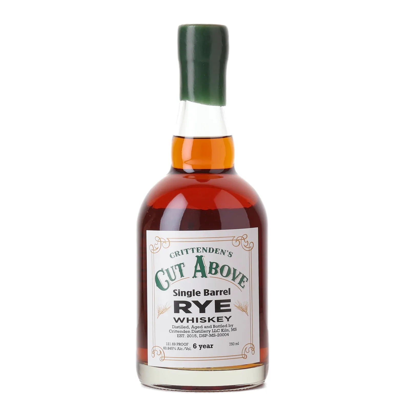 Crittenden’s Cut Above Single Barrel Rye “Laser Sippin’ Rye” 6 Year Old, Cask #0444, 2018, 60.845% whisky bottle