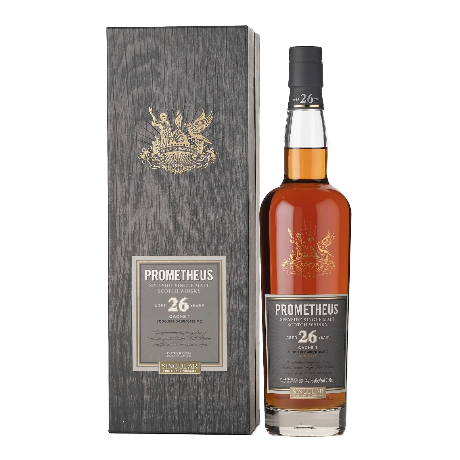 Prometheus Cache 1 26 Year Old, Sherry Cask, 1988, Singular Fine & Rare Whiskies, 47% whisky bottle