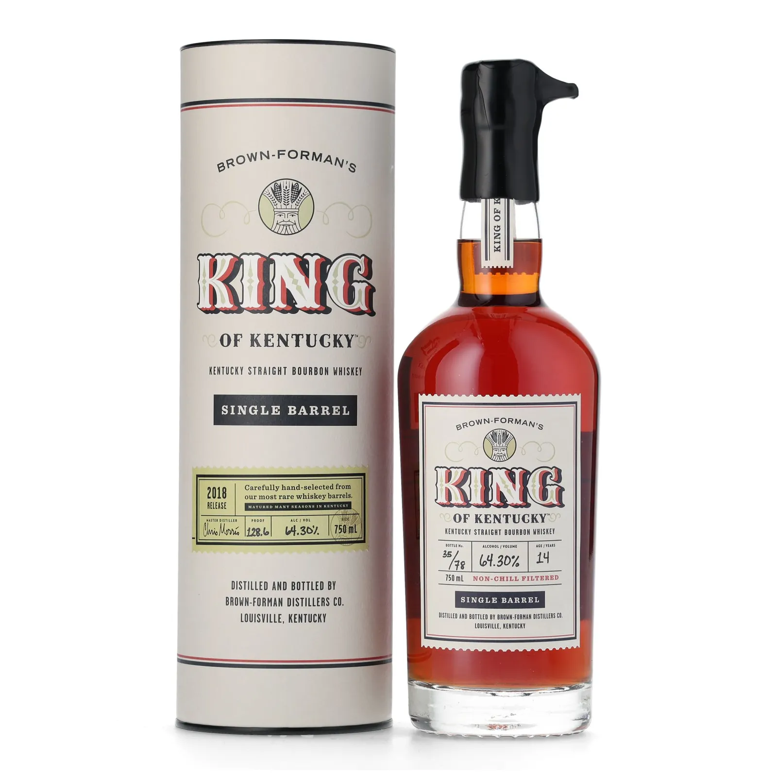 King of Kentucky Single Barrel 14 Year Old, Bourbon Cask, Cask #6, 2018, 64.3% whisky bottle