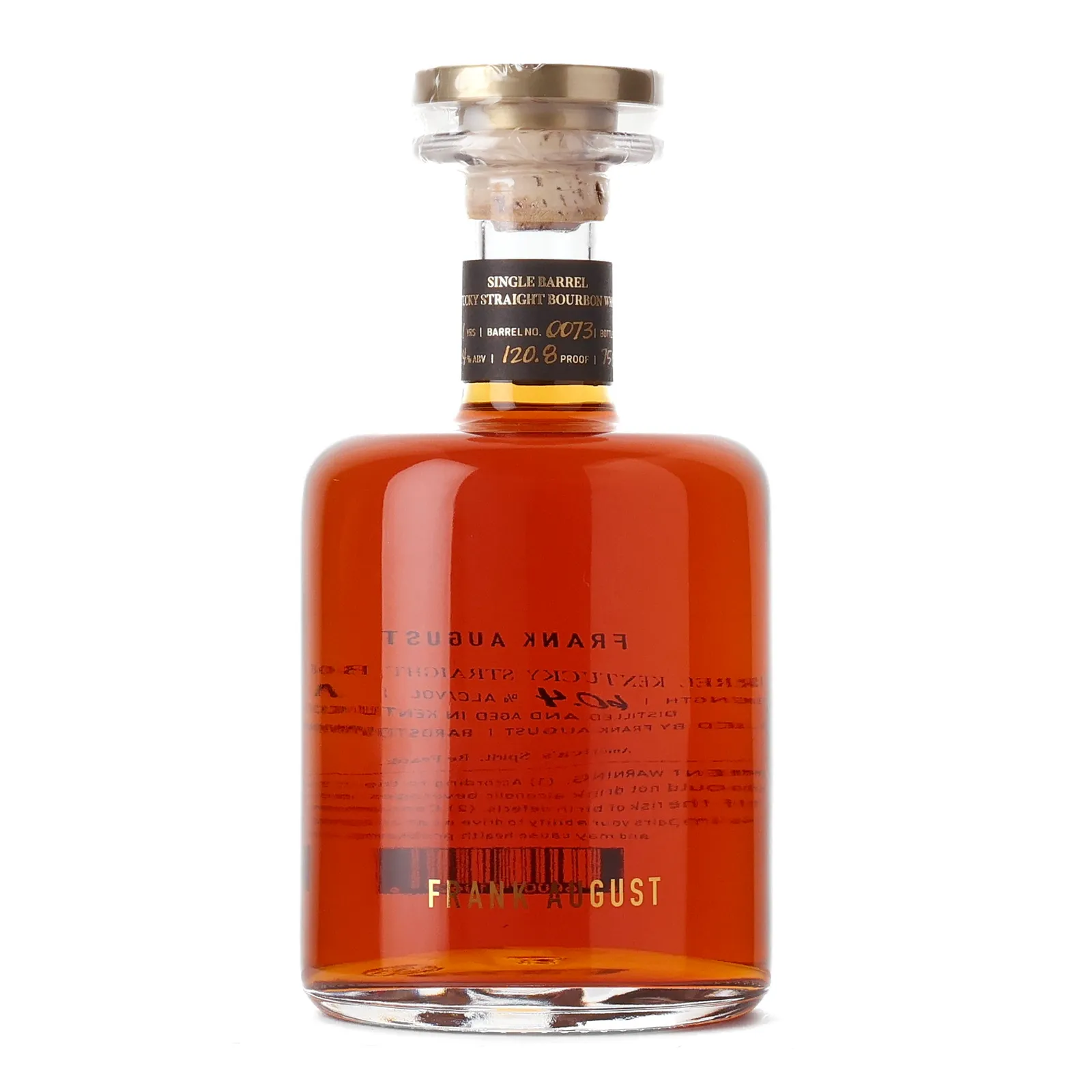 Frank August 7 Year Old, New Charred Oak Cask, Cask #0073, 60.4% whisky bottle