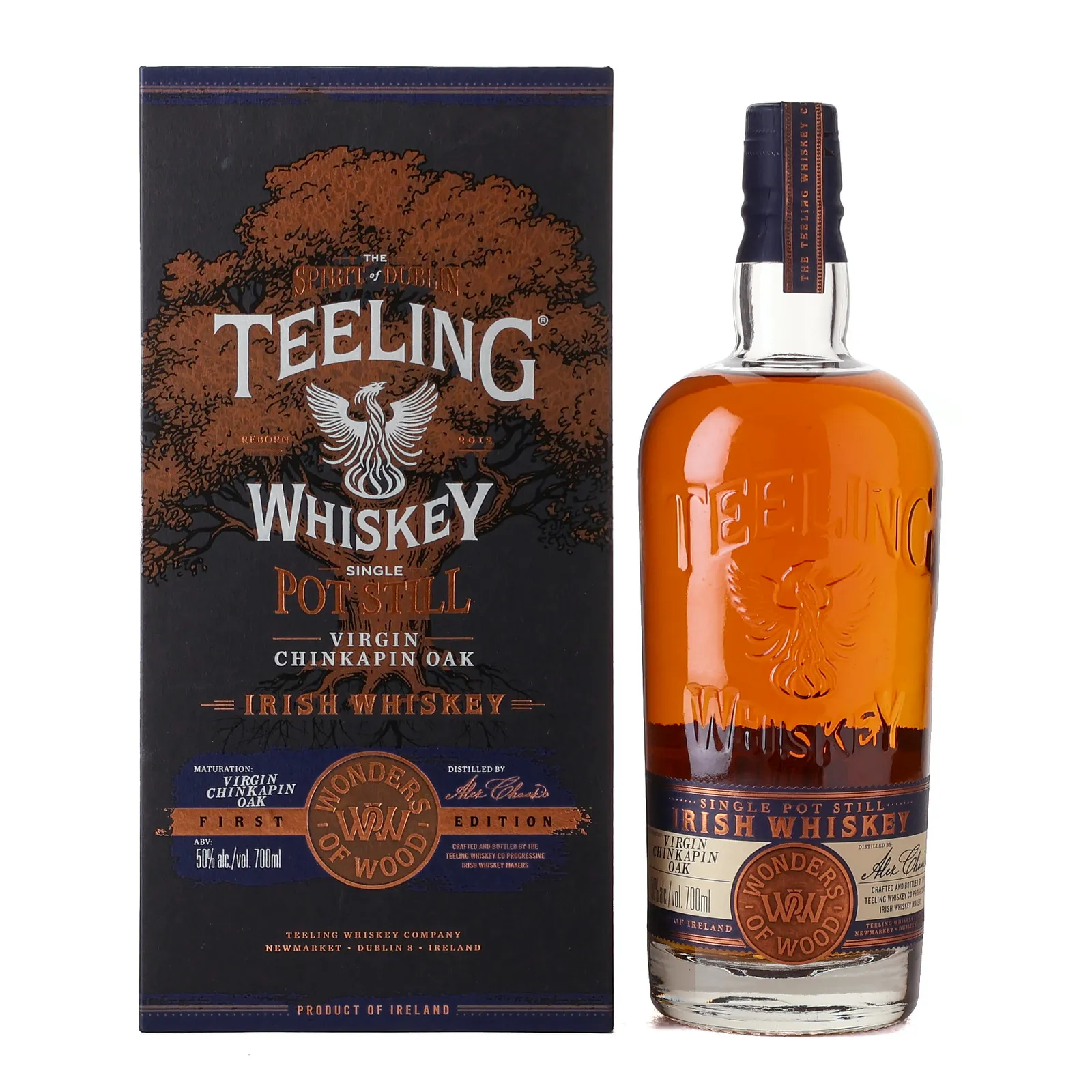 Teeling Wonders Of Wood First Edition Virgin Chinkapin Oak 5 Year Old, Virgin Chinkapin American White Oak Cask, 2023, 50% whisky bottle