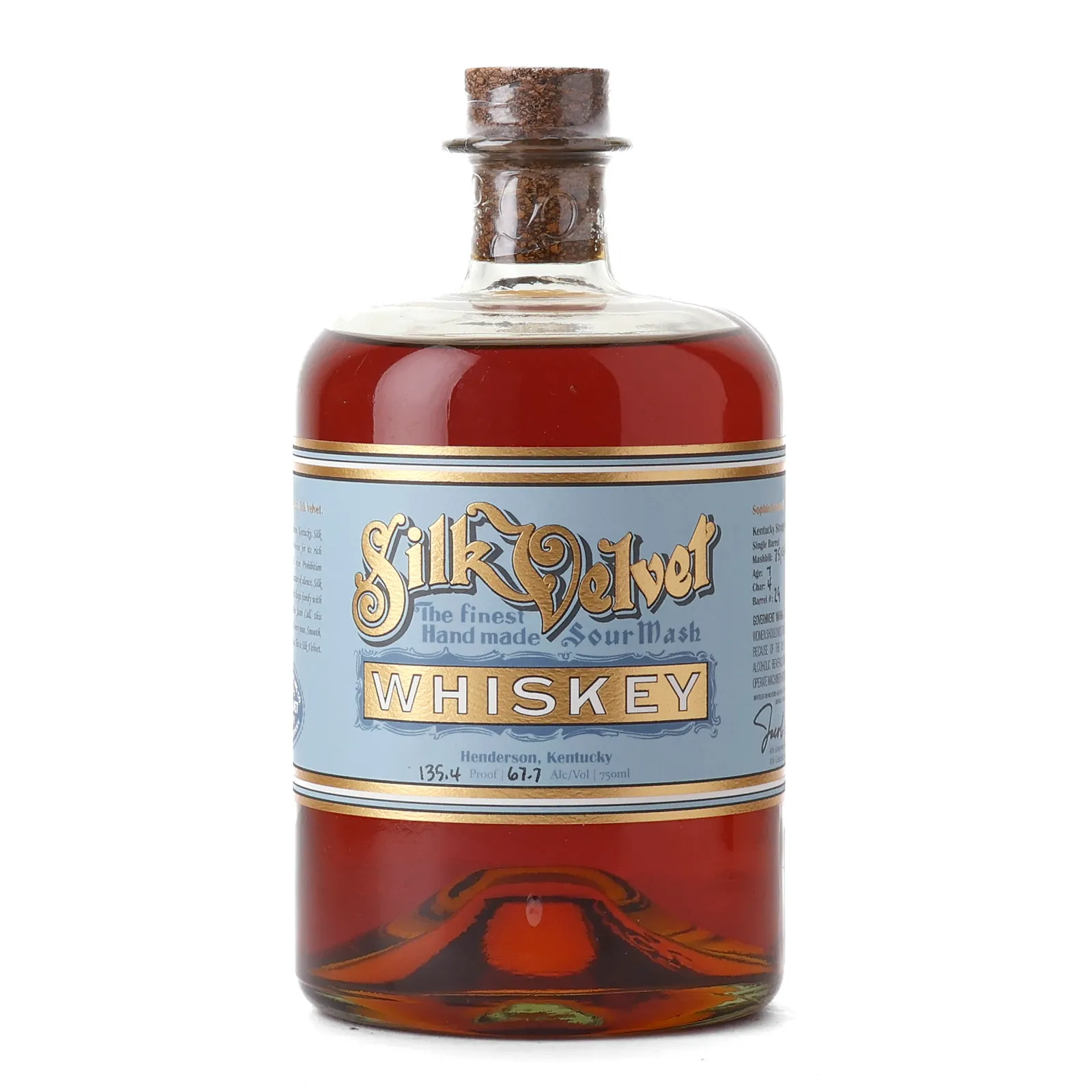 Silk Velvet Sour Mash Whiskey 'Kitsap Whiskey' Private Barrel Selection 7 Year Old, New Charred American Oak Cask, Cask #29, 67.7% whisky bottle