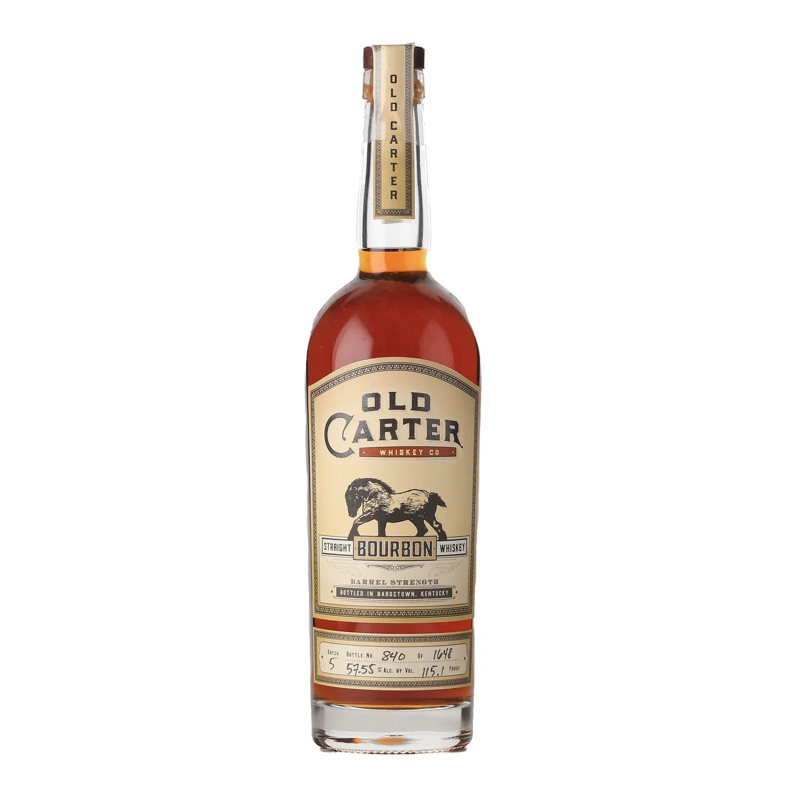 Old Carter Straight Bourbon, Batch No. 5, Old Carter, 57.55% whisky bottle