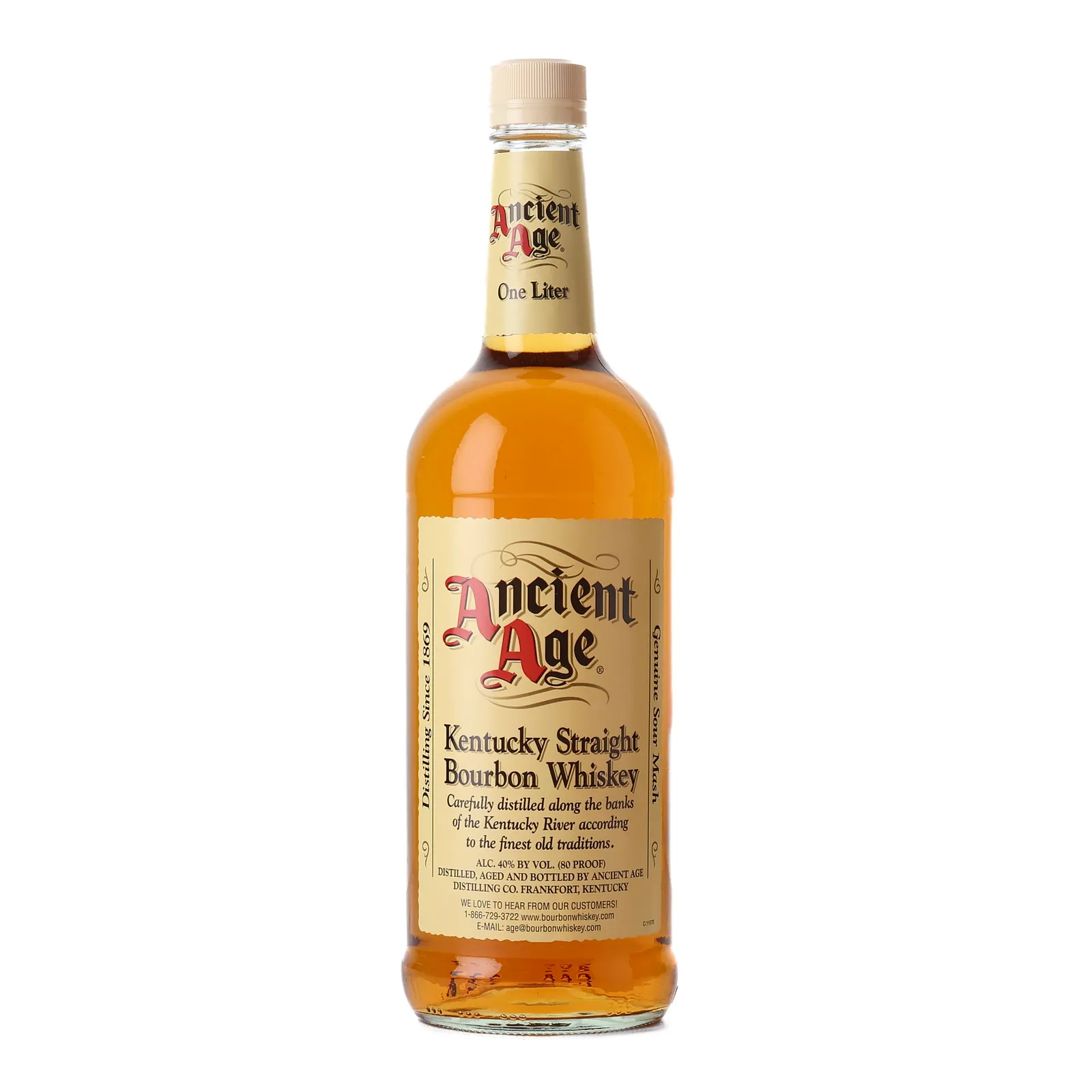 Ancient Age Bourbon, 40% whisky bottle