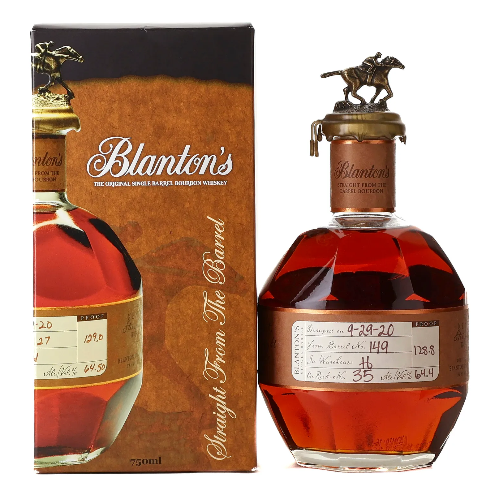 Blanton's Straight From The Barrel, Cask #149, 2020, 64.4% whisky bottle