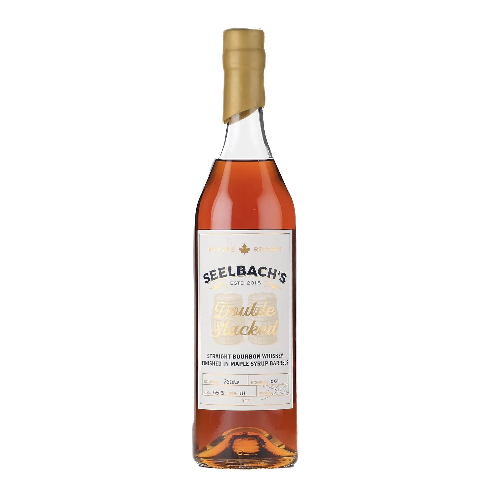Seelbach's Double Stacked, Maple Cask, Batch No. 001, Seelbach's, 55.5% whisky bottle