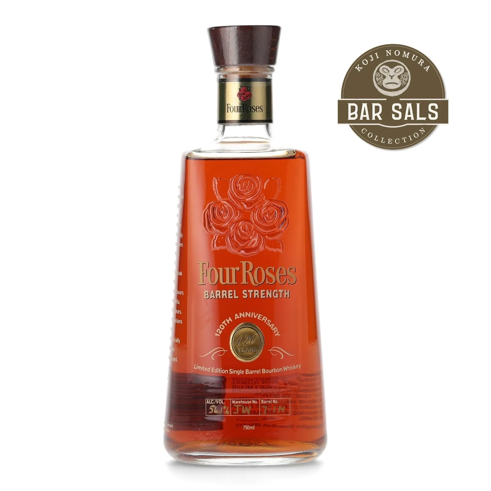Four Roses 120th Anniversary Single Barrel 12 Year Old, Cask #7-1N, 2008, 56.1% whisky bottle