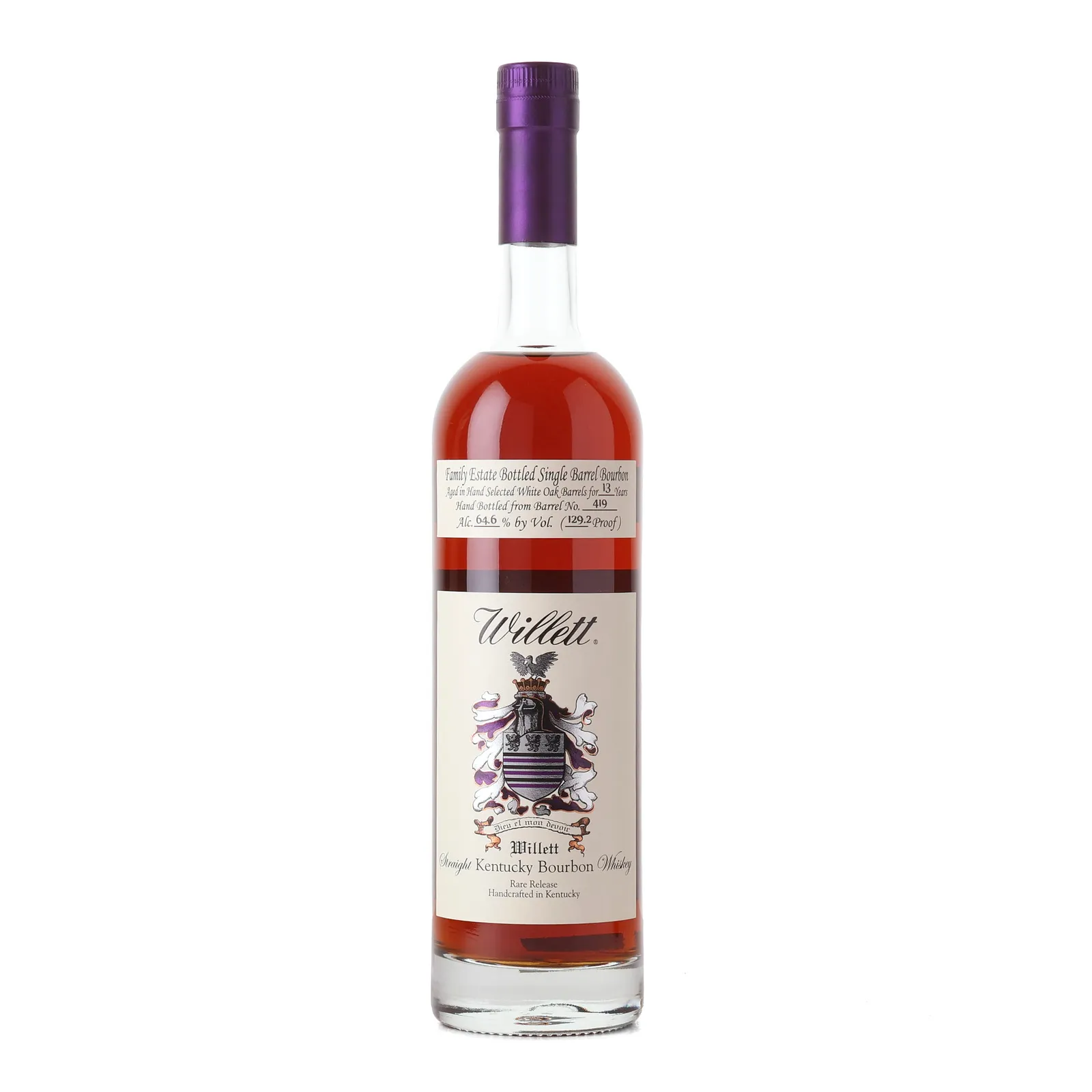 Willett Family Estate Single Barrel Bourbon 13 Year Old, Cask #419, 64.6% whisky bottle