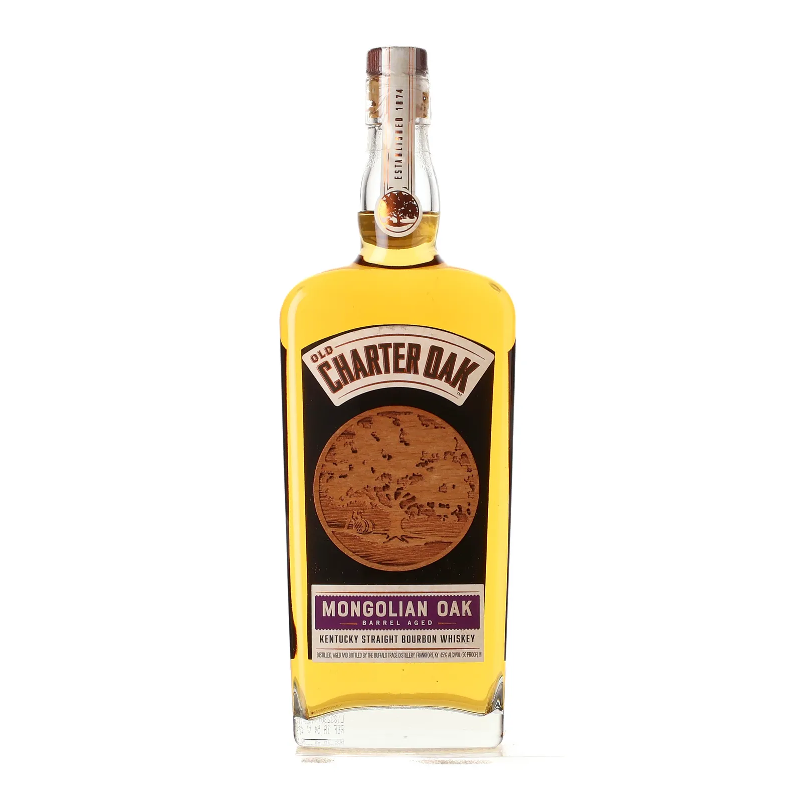 Old Charter Oak Mongolian Oak 10 Year Old, Mongolian Oak Cask, 2018, 45% whisky bottle