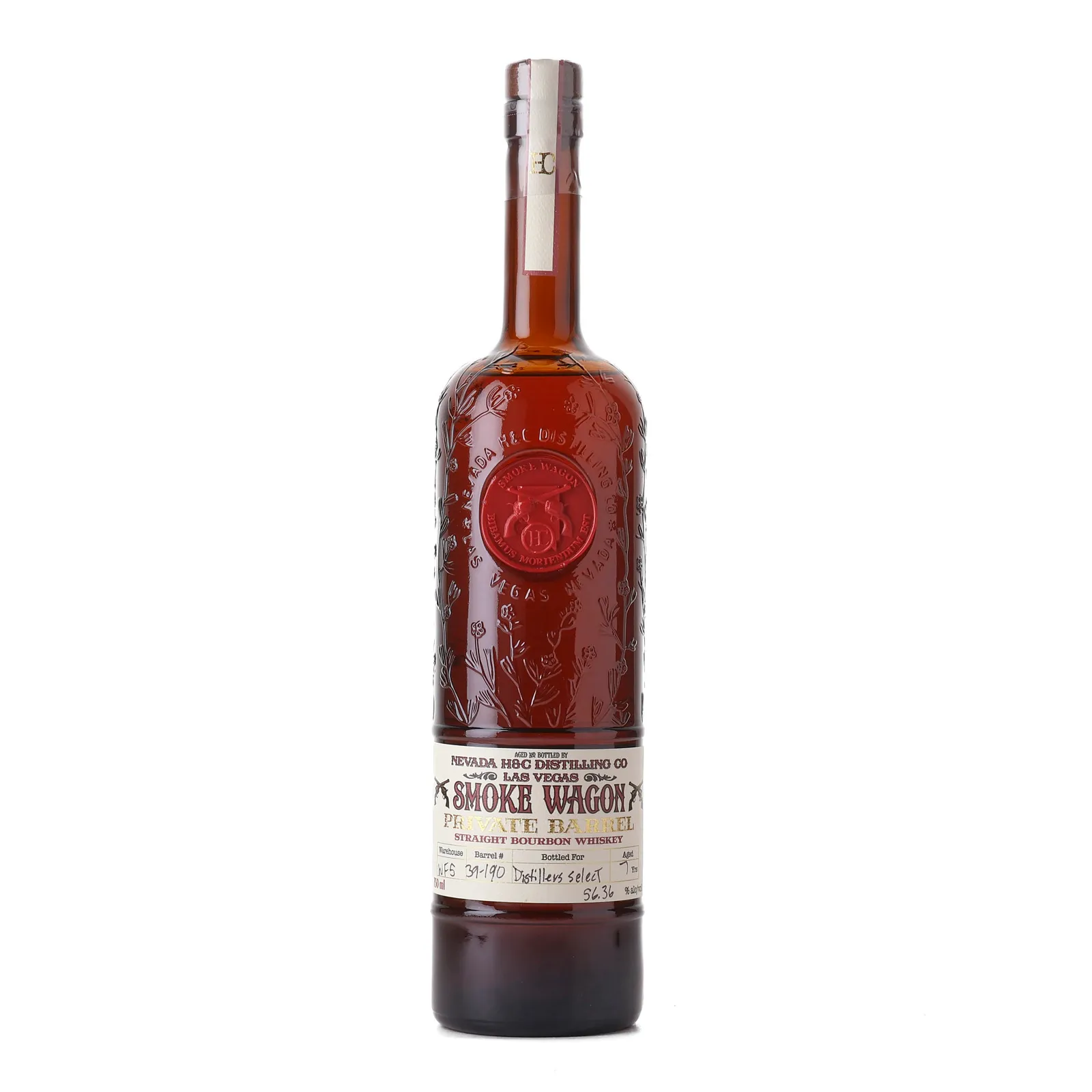 Smoke Wagon Private Barrel 'Distillers Select' 7 Year Old, Cask #39-190, 56.36% whisky bottle