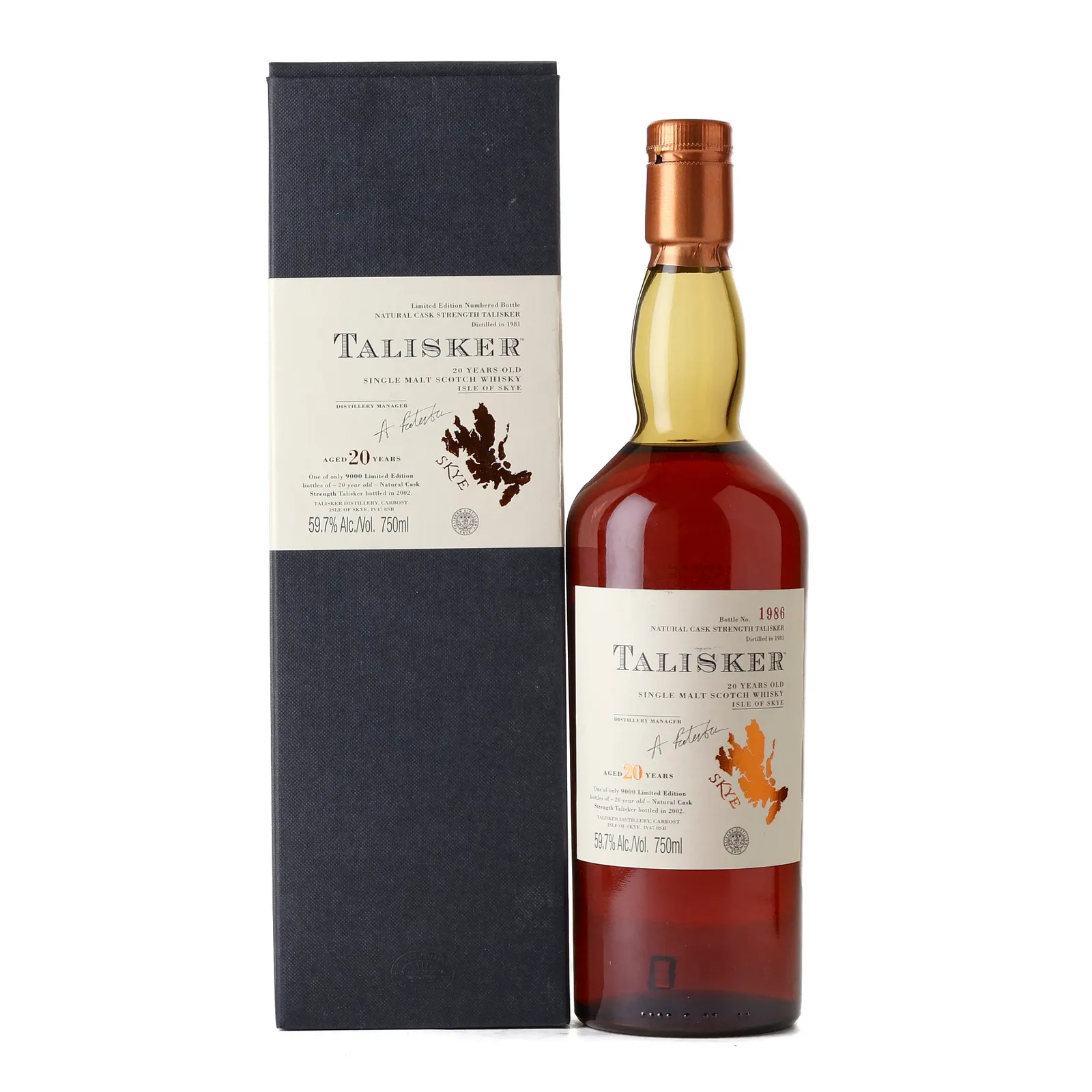 Talisker Natural Cask Strength 20 Year Old, 2002, 59.7% whisky bottle