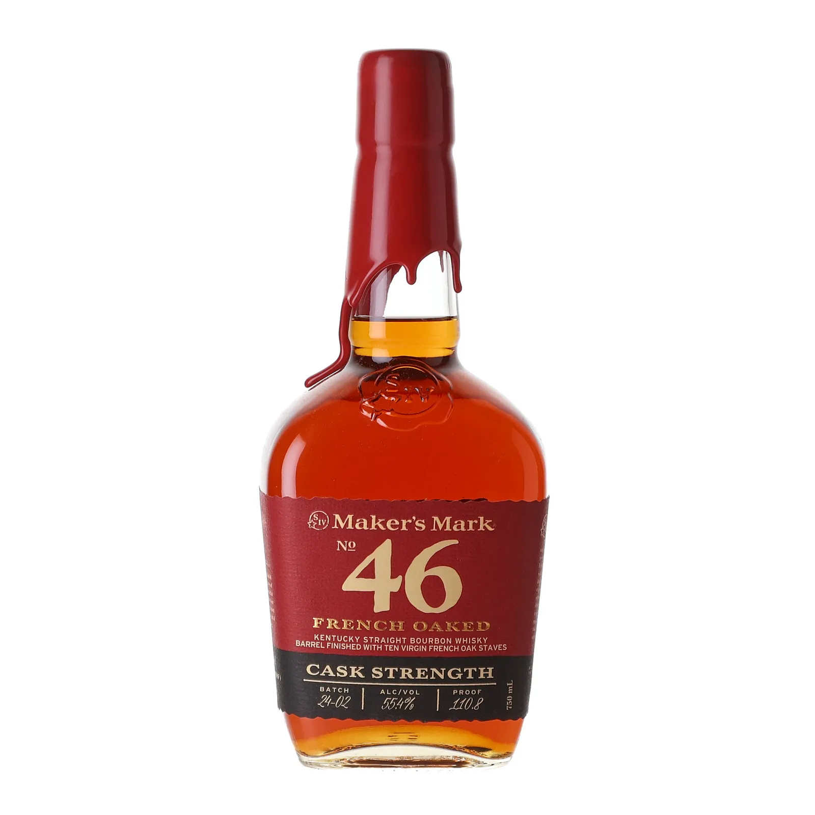 Maker's Mark No. 46 French Oaked Cask Strength, Batch No. 24-02, 55.4% whisky bottle