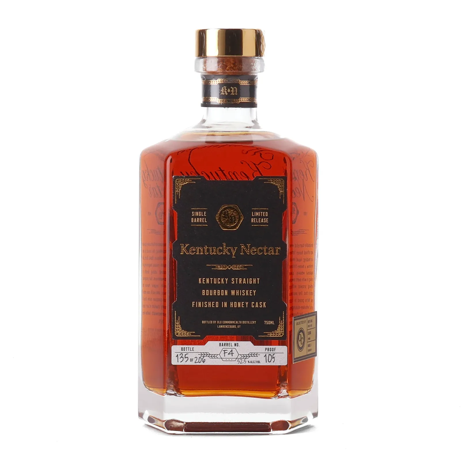 Kentucky Nectar Single Barrel 'Old Commonwealth', Honey Cask, Cask #F4, 2026, 52.5% whisky bottle