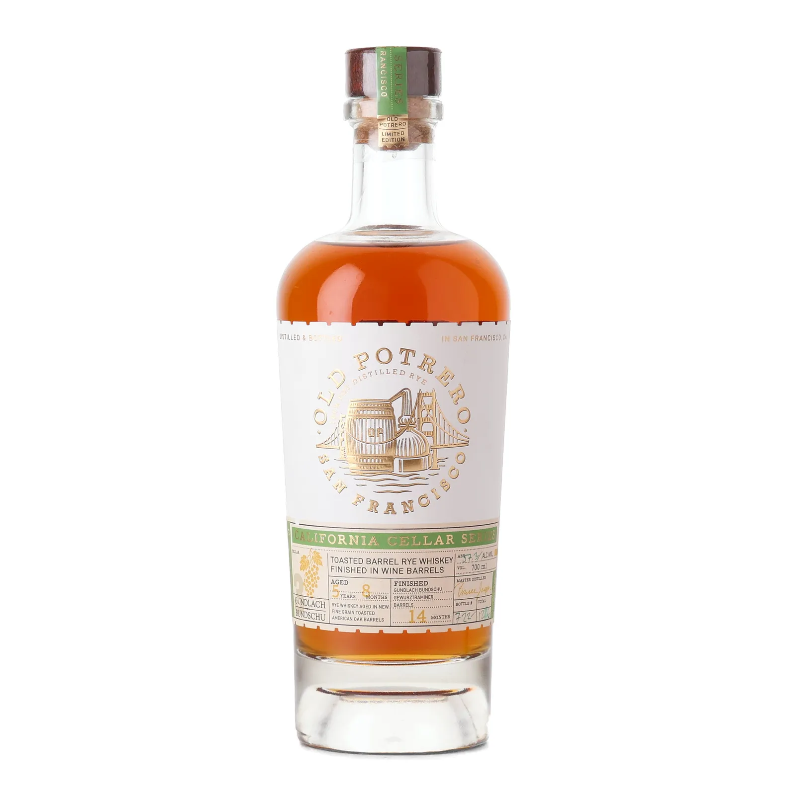 Old Potrero California Cellar Series Gundlach Bundschu Gewurztraminer Finish 5 Year Old, Toasted Oak & Wine Cask, 2025, 57.3% whisky bottle