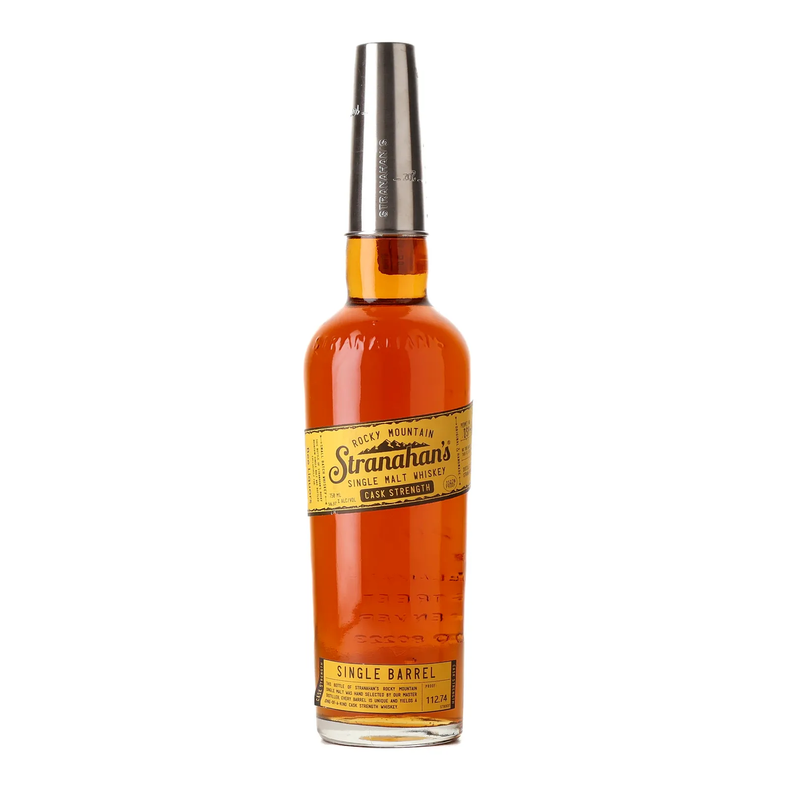 Stranahan's Cask Strength Single Barrel, 56.4% whisky bottle