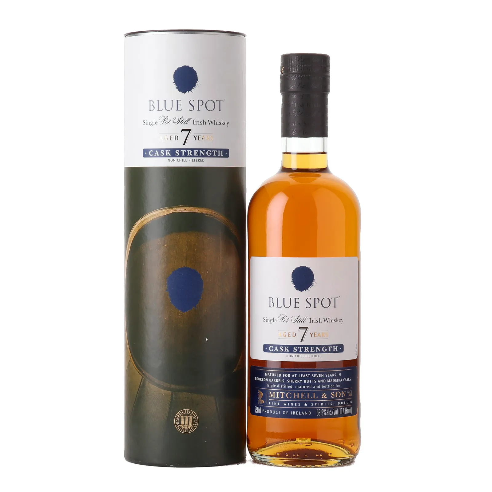 Blue Spot 7 Year Old, Bourbon, Madeira & Sherry Cask, 2021, 58.9%, 75cl whisky bottle