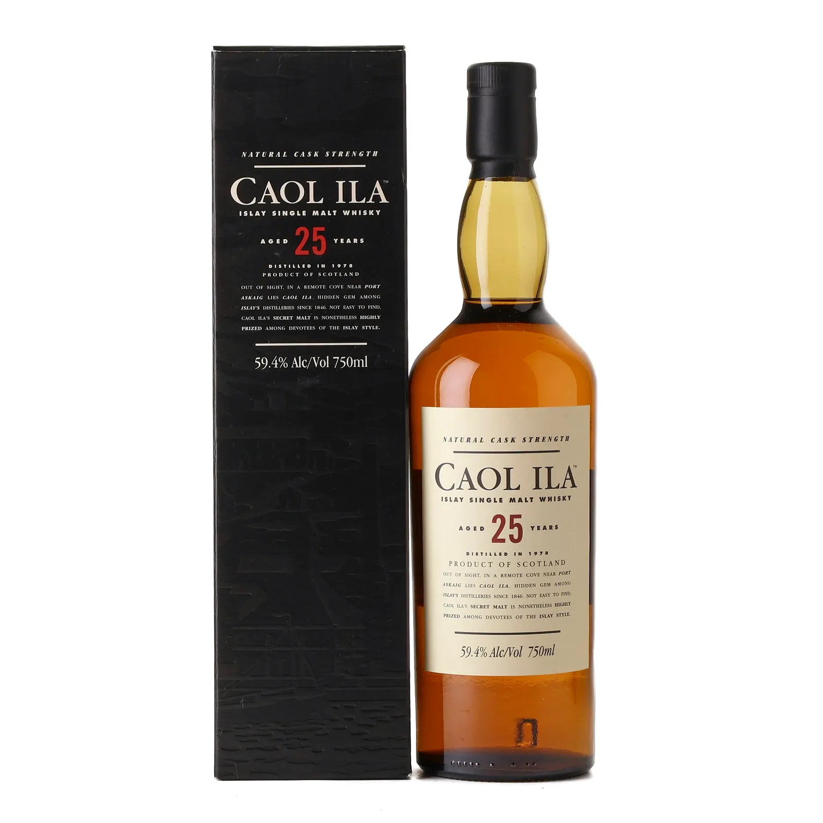 Caol Ila 25 Year Old, American & European Oak Cask, 1978, 59.4% whisky bottle