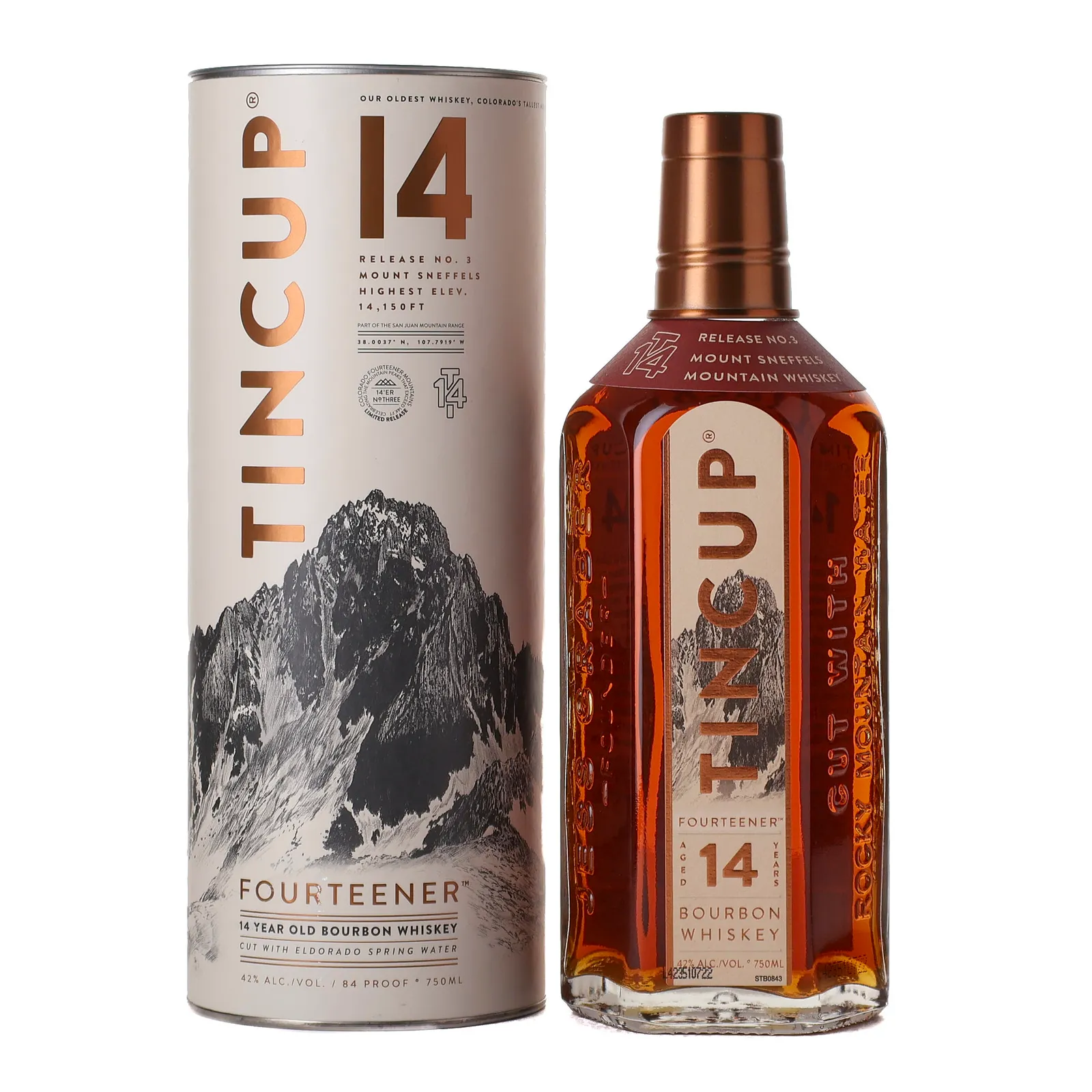 Tin Cup Fourteener 14 Year Old, Release No. 3, 42% whisky bottle