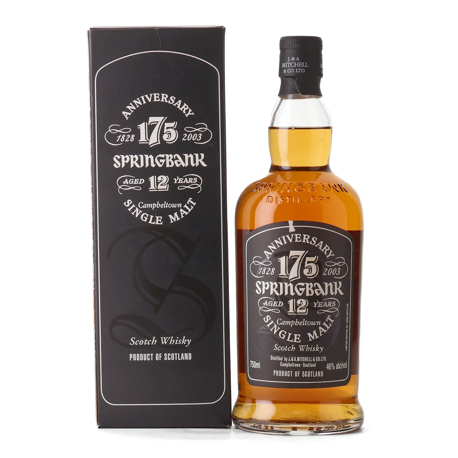 Springbank 175th Anniversary 12 Year Old, Bourbon & Sherry Cask, 2003, 46%, 75cl whisky bottle