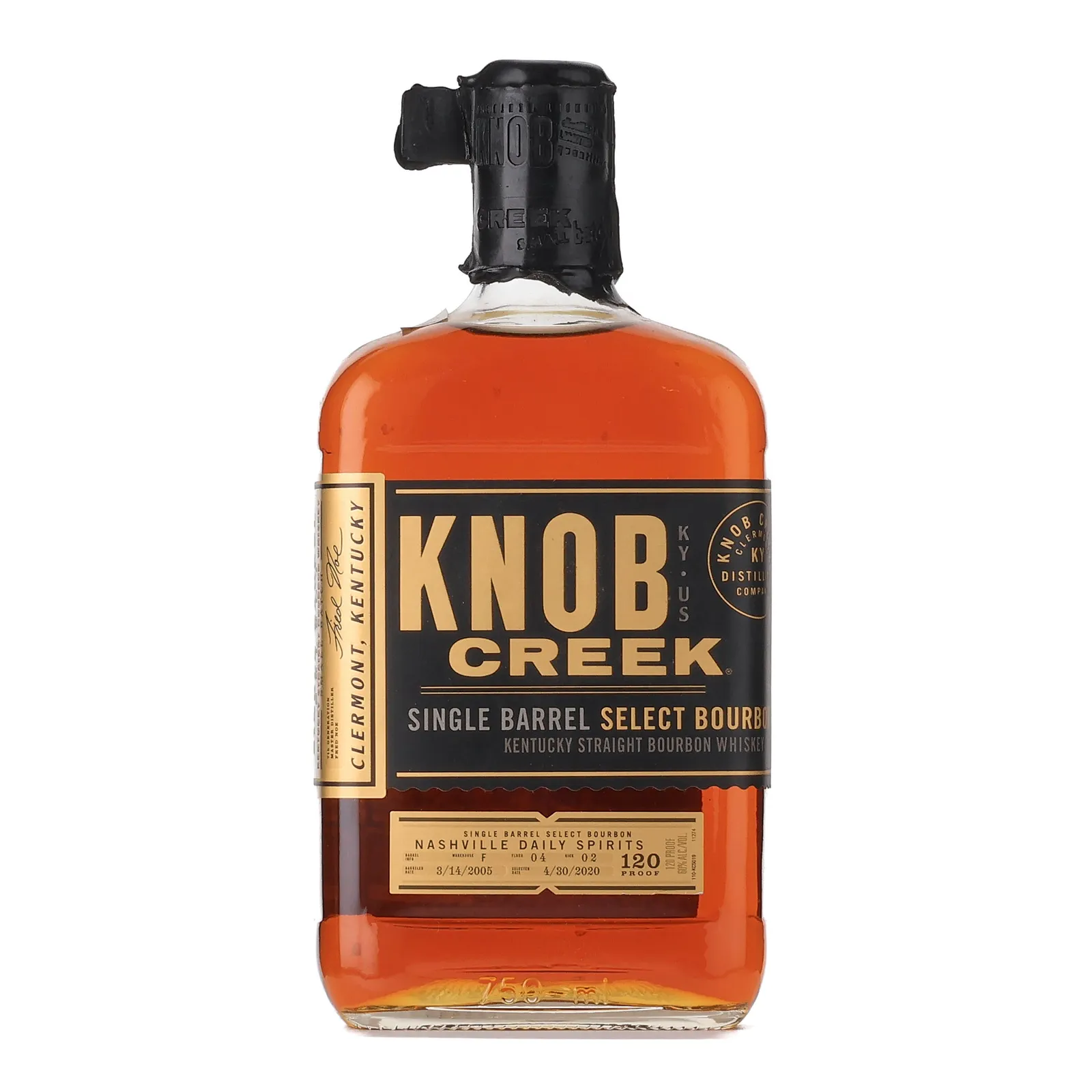 Knob Creek Single Barrel Select 2005, New Charred Oak Cask, 2020, 60% whisky bottle