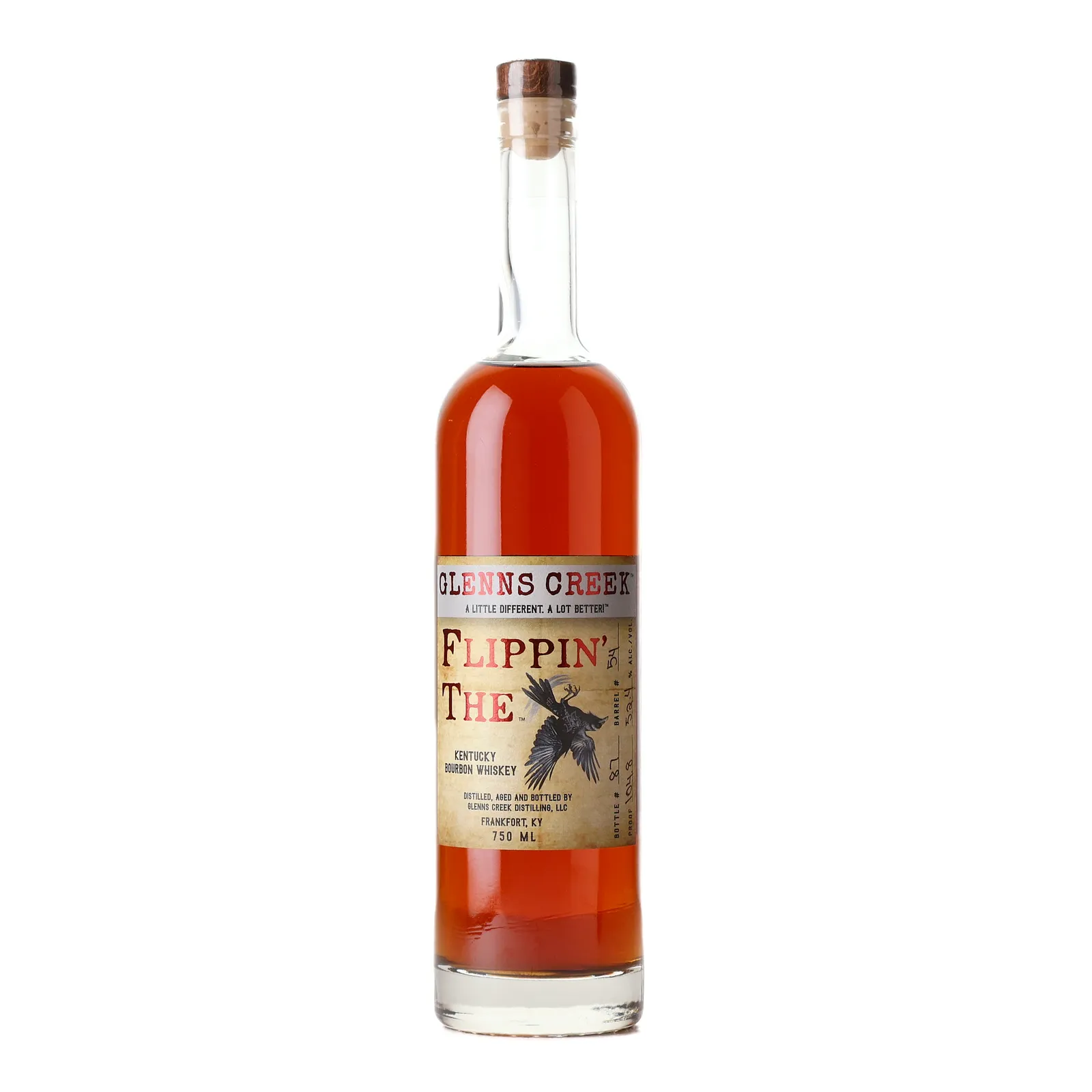 Glenns Creek Flippin' The Bird Bourbon 3 Year Old, New Charred Oak Cask, Cask #54, 52.4% whisky bottle