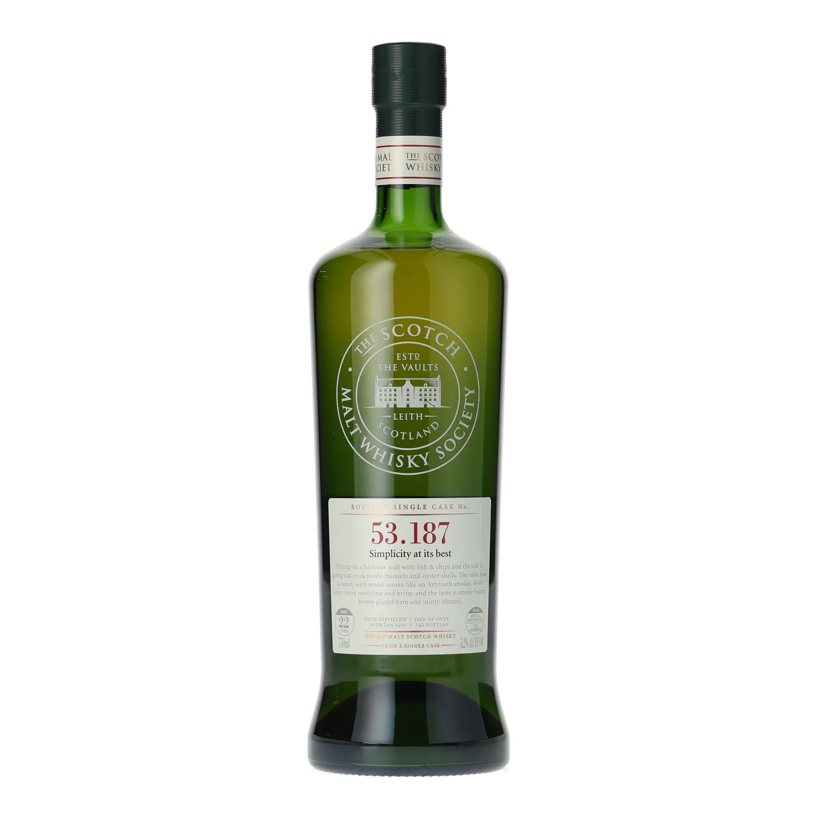 Caol Ila 22 Year Old, Cask #53.187, 1991, The Scotch Malt Whisky Society, 51.2% whisky bottle