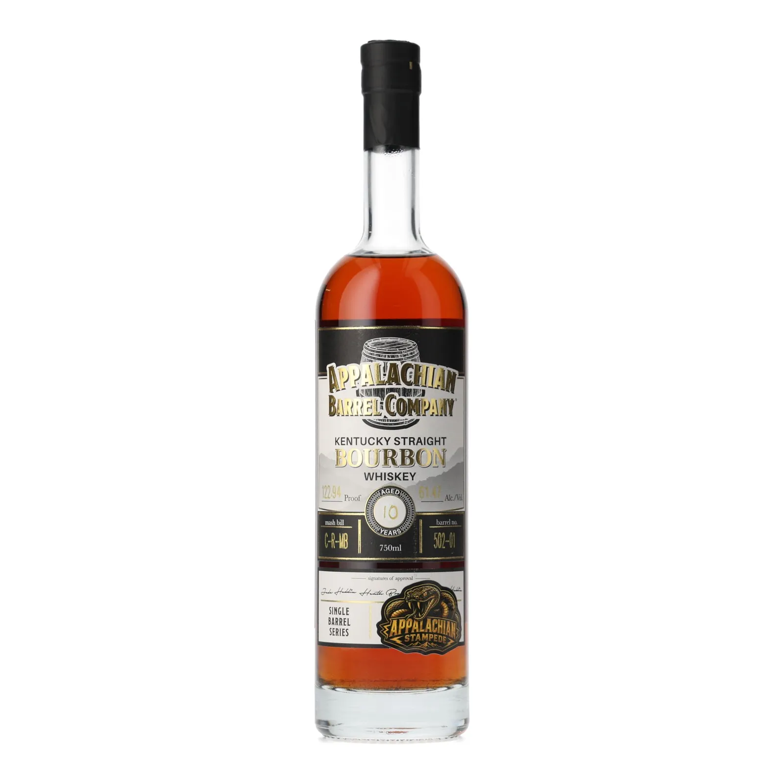 Appalachian Barrel Company Appalachian Stampede Private Barrel Selection 10 Year Old, Cask #502-01, Appalachian Barrel Company, 61.47% whisky bottle