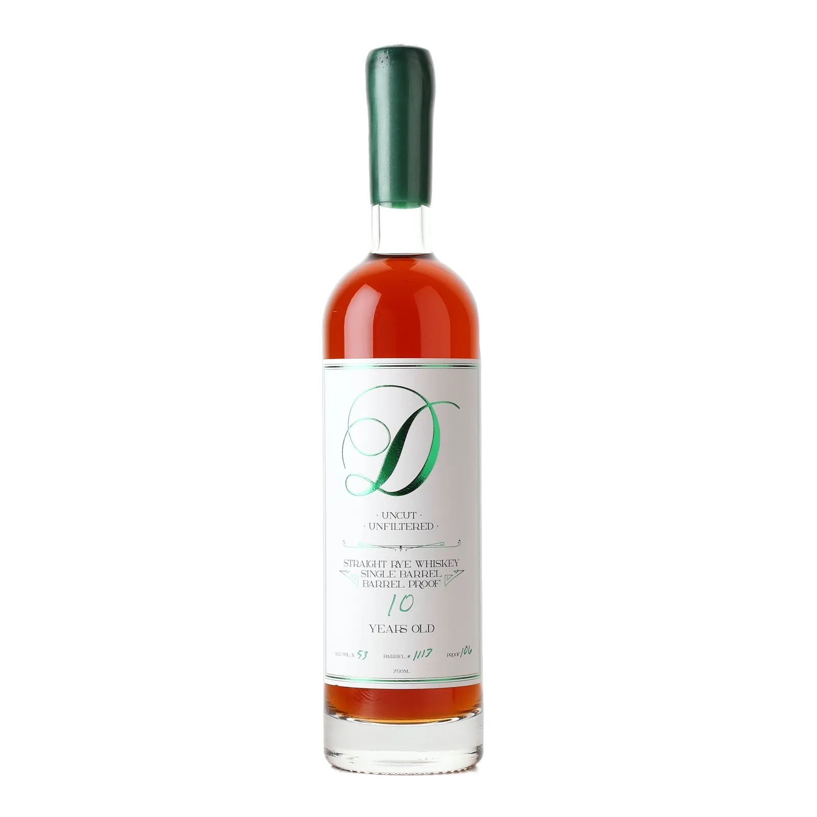 Daryl Proof Barrel Proof Rye 10 Year Old, Cask #1113, 53% whisky bottle