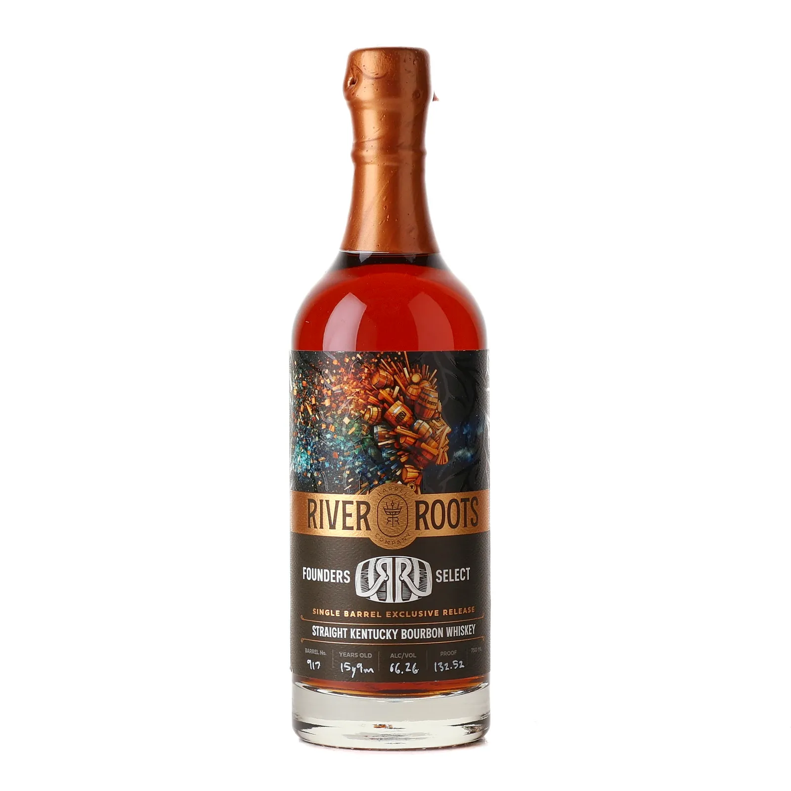 River Roots Founders Select 15 Year Old, Barrel Cask #917, Ryan Lintz, 66.3% whisky bottle