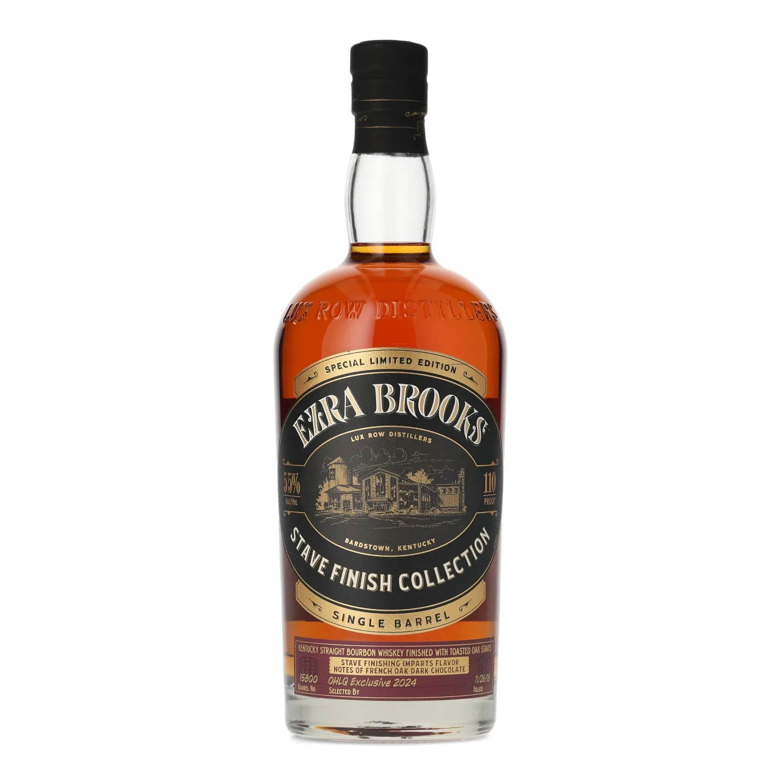 Ezra Brooks Stave Finish Collection Single Barrel, New Charred Oak Cask, Cask #15800, 55% whisky bottle