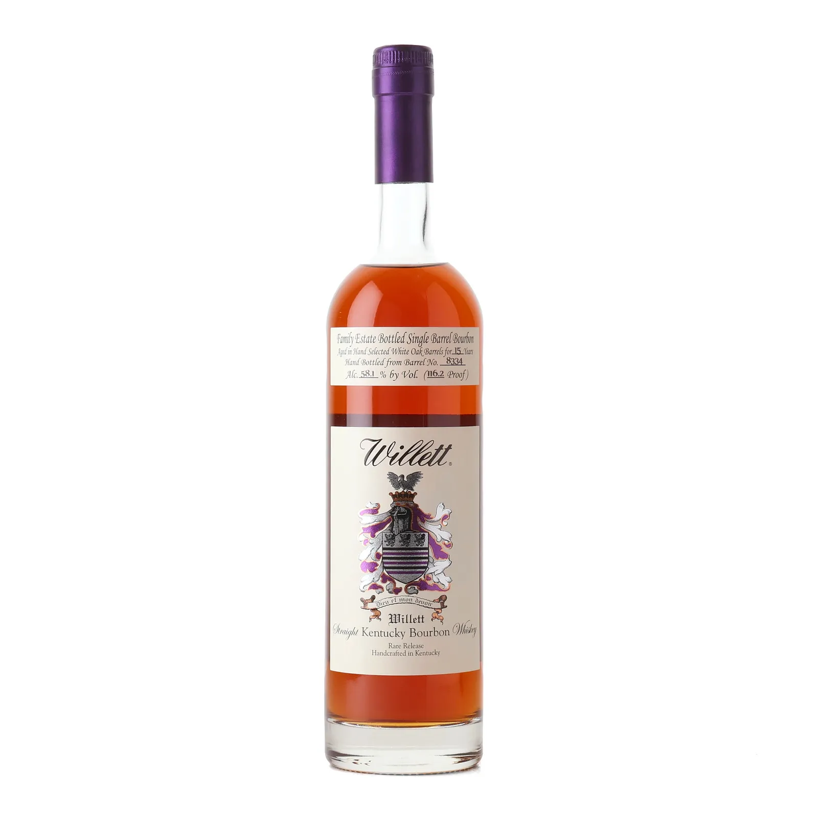 Willett Family Estate Bottled Single Barrel Bourbon 15 Year Old, Cask #8344, 58.1% whisky bottle