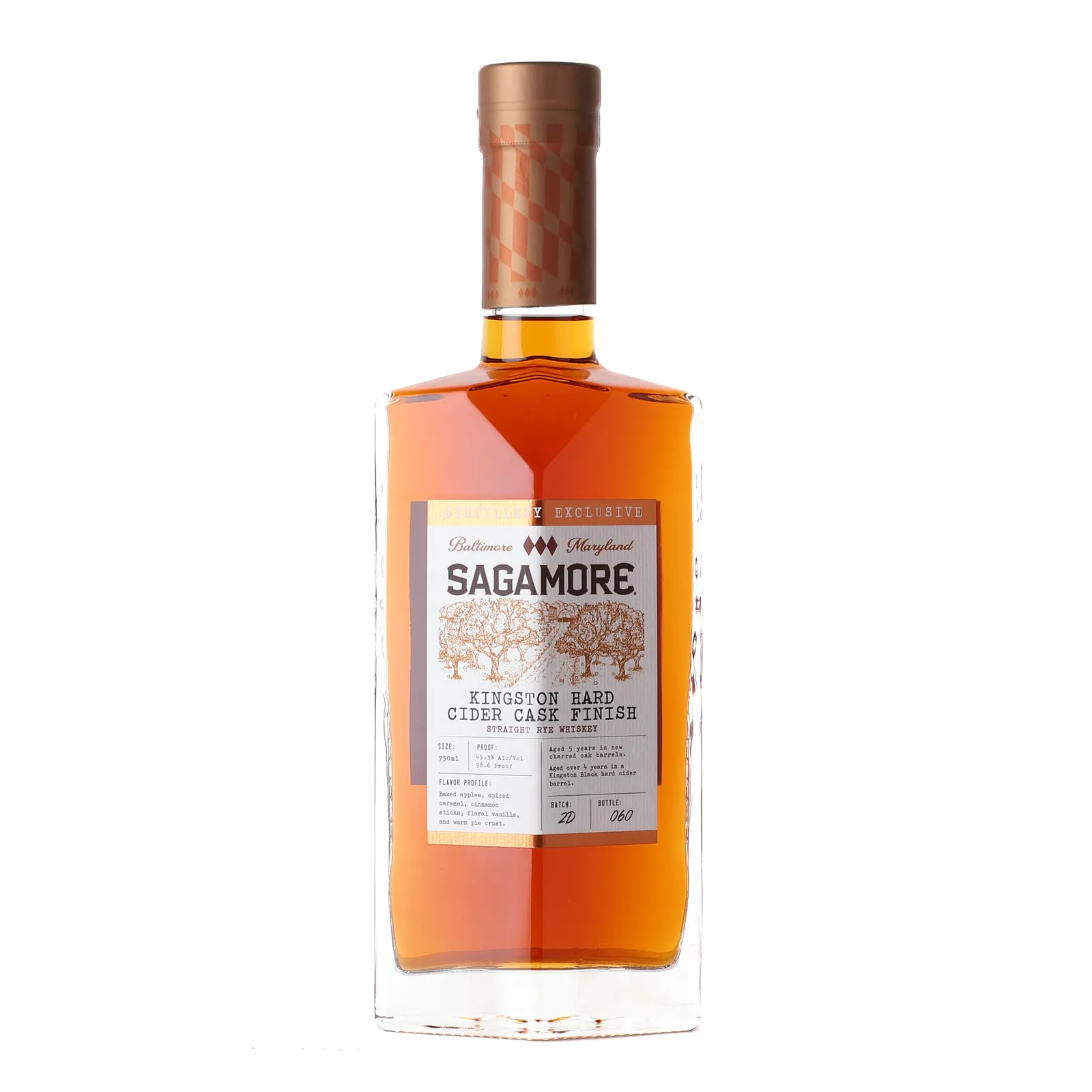 Sagamore Spirit Distillery Exclusive: Kingston Hard Cider Cask Finish Rye 6 Year Old, Kingston Hard Cider Cask, Batch No. 2D, 49.3% whisky bottle