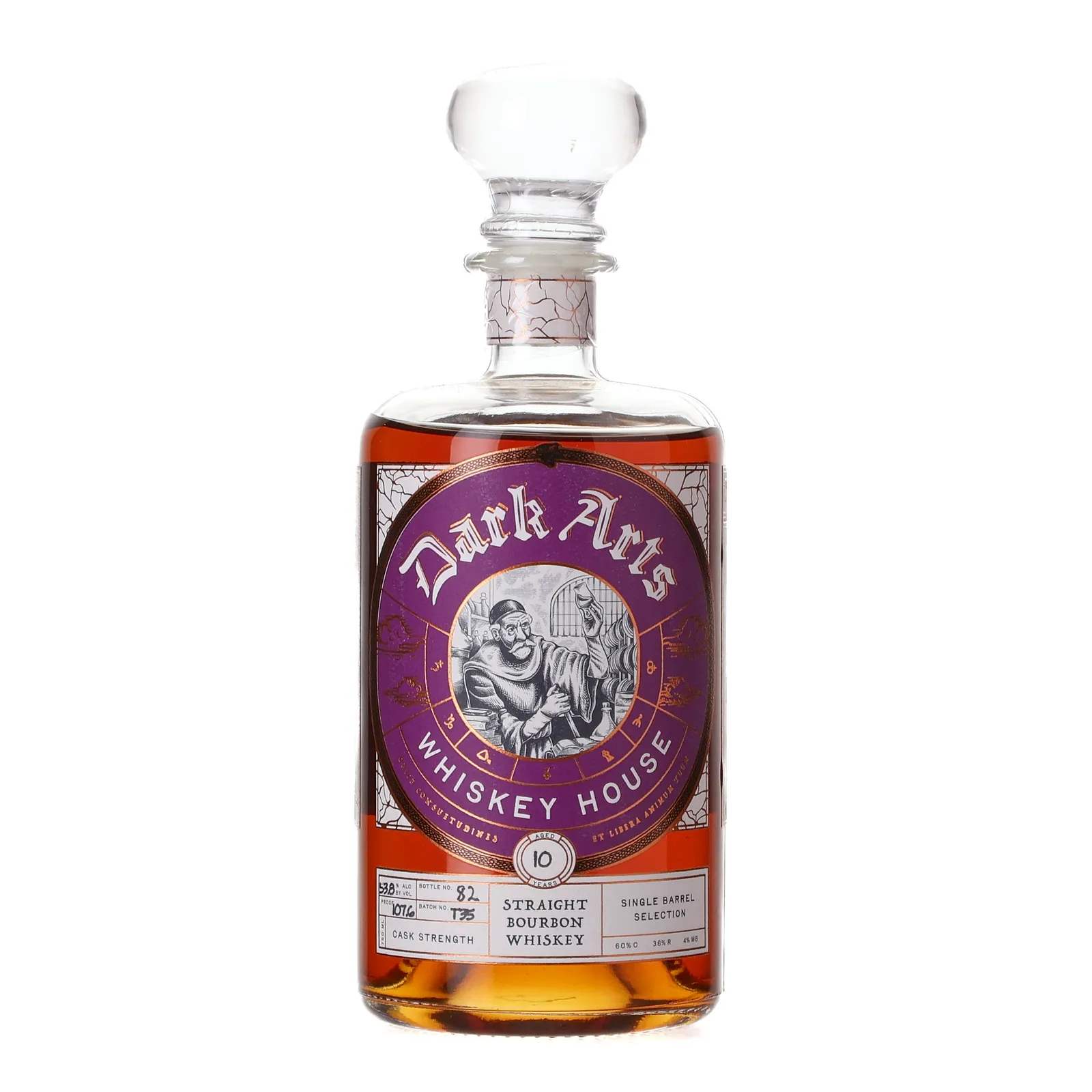Dark Arts Whiskey House 10 Year Old, Bourbon Cask, Batch No. T35, Dark Arts Whiskey House, 53.8% whisky bottle