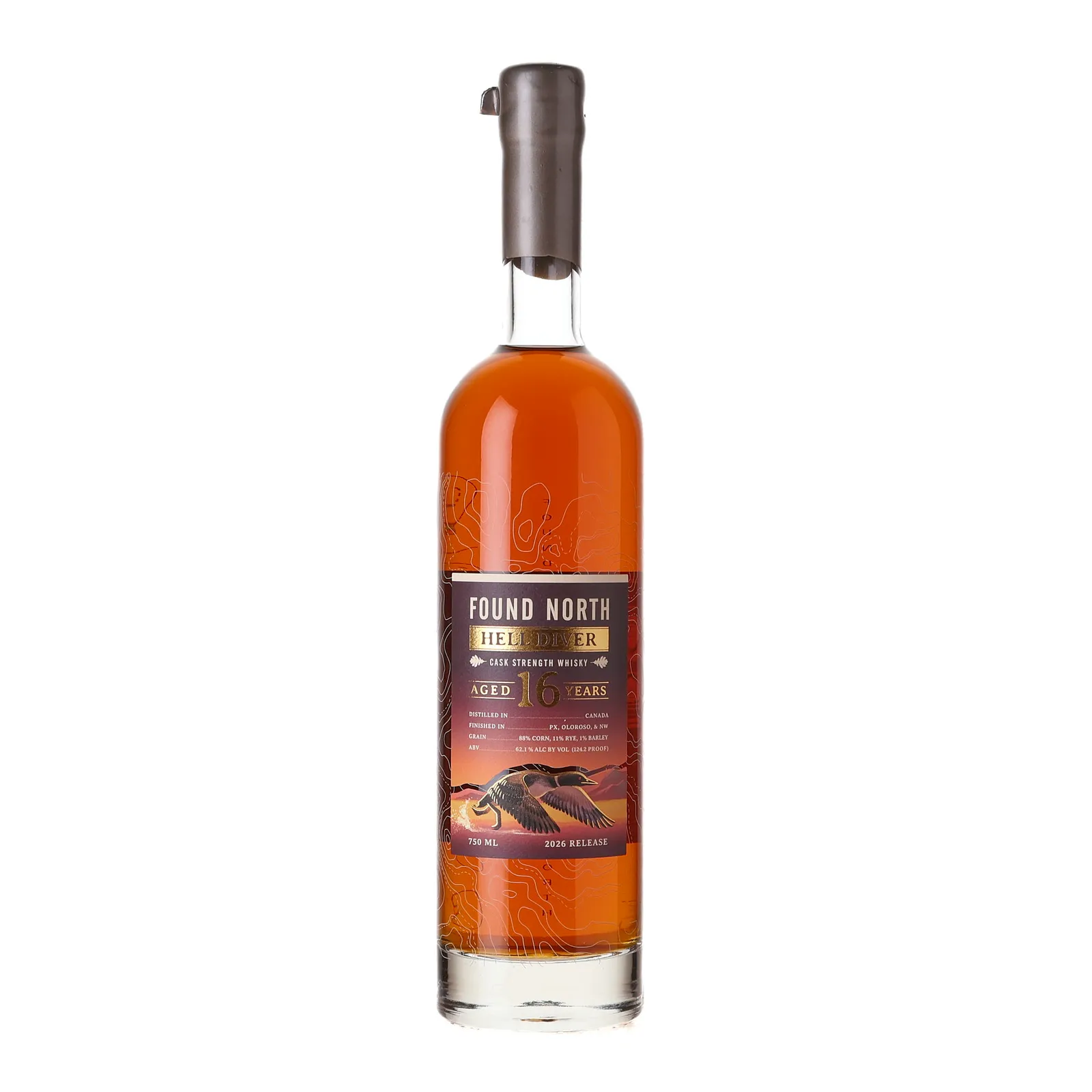 Found North Hell Diver 16 Year Old, New American Oak & Oloroso & PX Cask, 2026, 62.1% whisky bottle