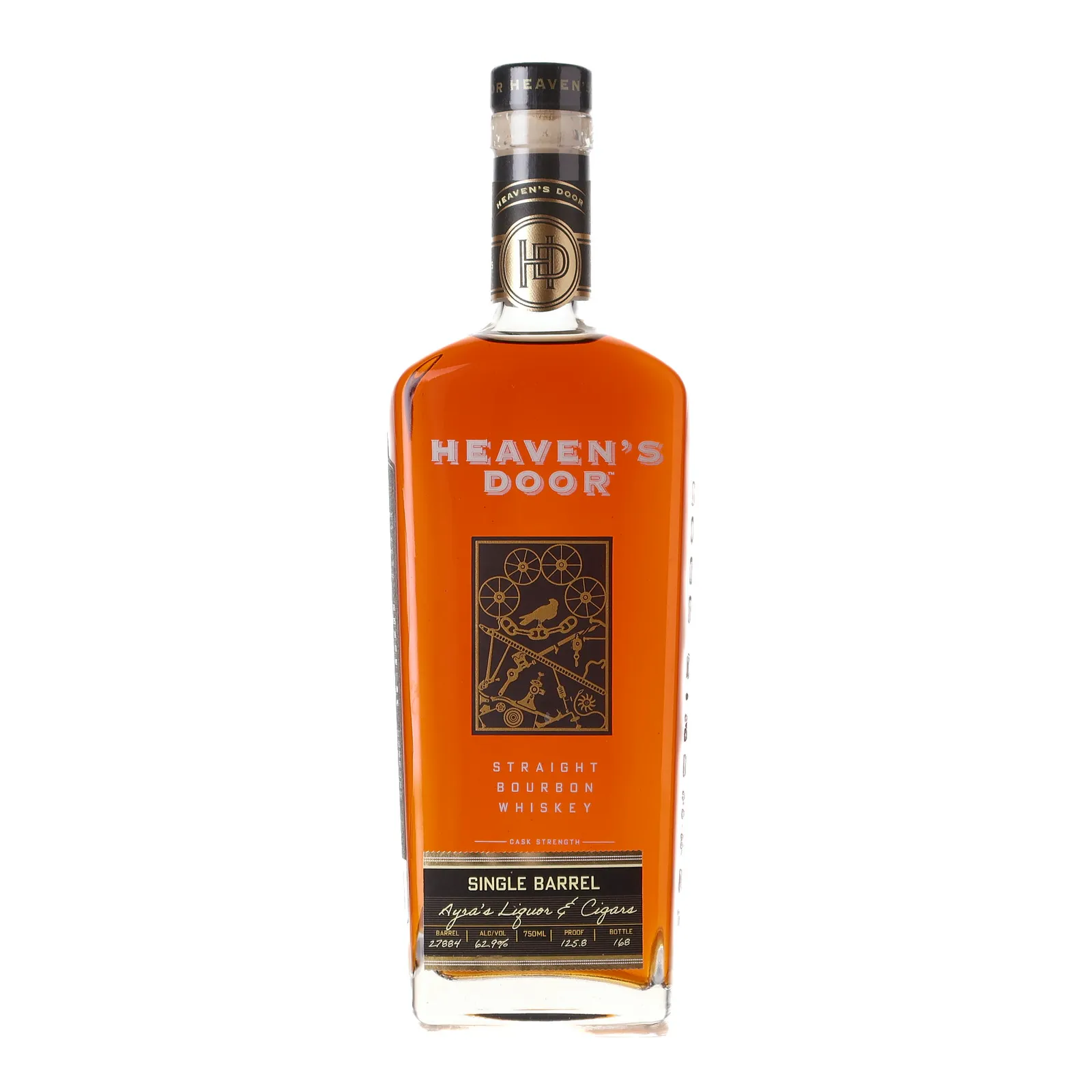 Heaven's Door Cask Strength Single Barrel Bourbon, Cask #27884, Ayra's Liquor & Cigars, 62.9% whisky bottle