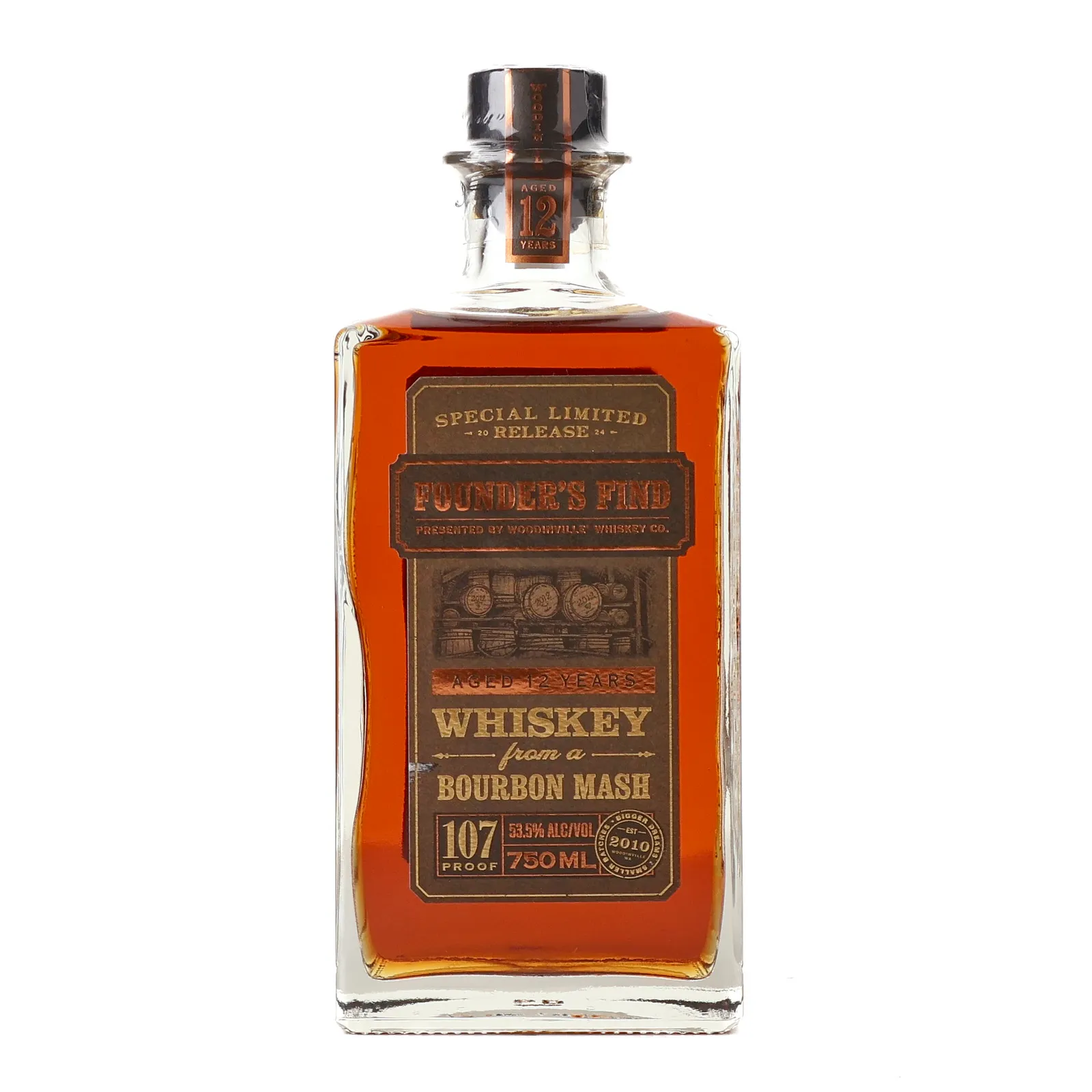 Woodinville Founder's Find Whiskey from a Bourbon Mash 12 Year Old, 2024, 53.5% whisky bottle