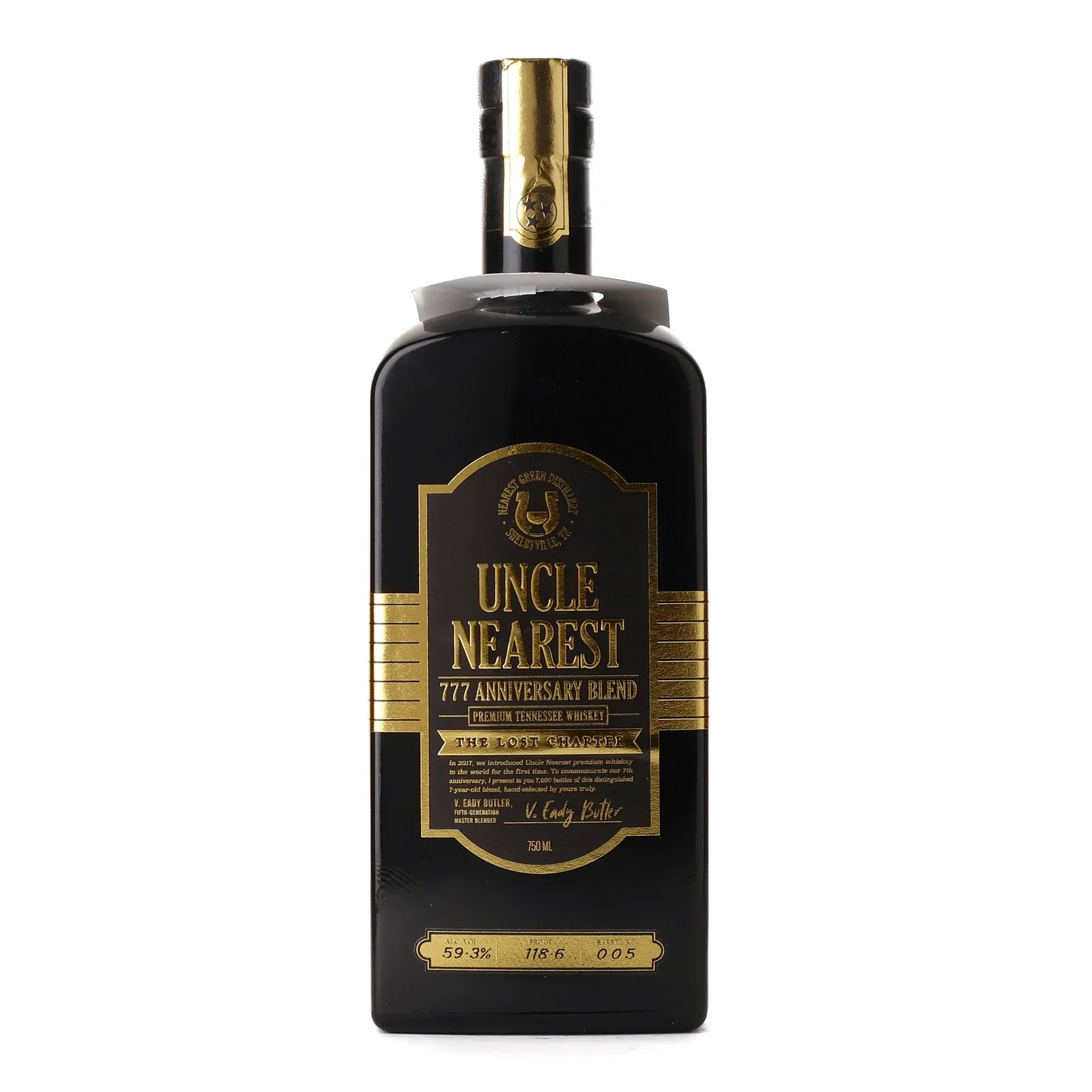 Uncle Nearest 777 Anniversary Blend 'The Lost Chapter' 7 Year Old, Cask #005, 2024, 59.3% whisky bottle