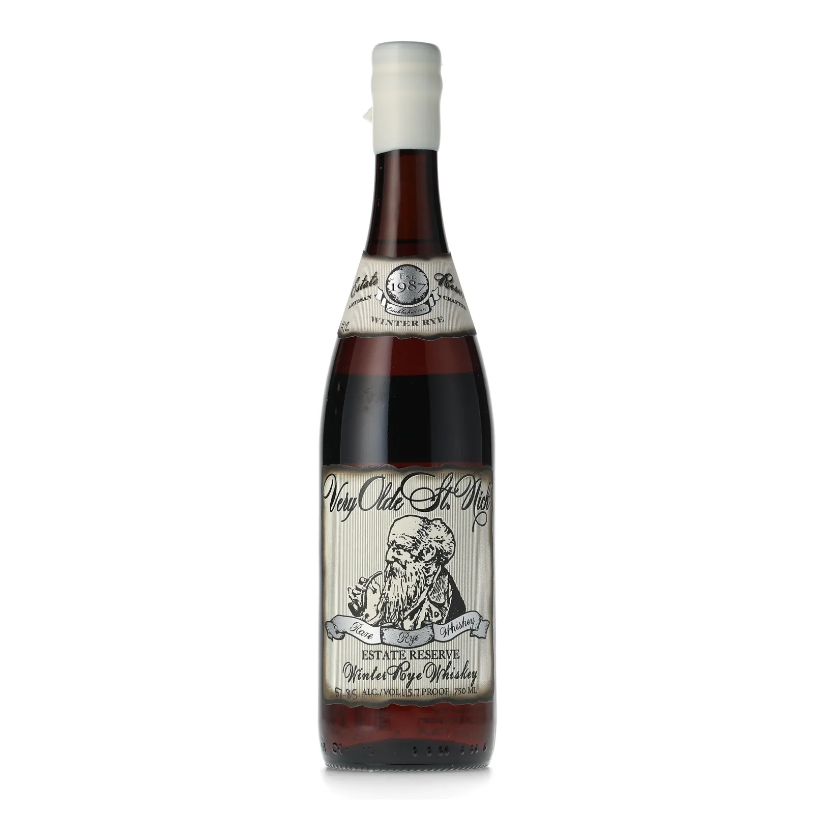 Very Olde St. Nick Estate Reserve Winter Rye, American Oak Cask, Lot #, 57.9% whisky bottle